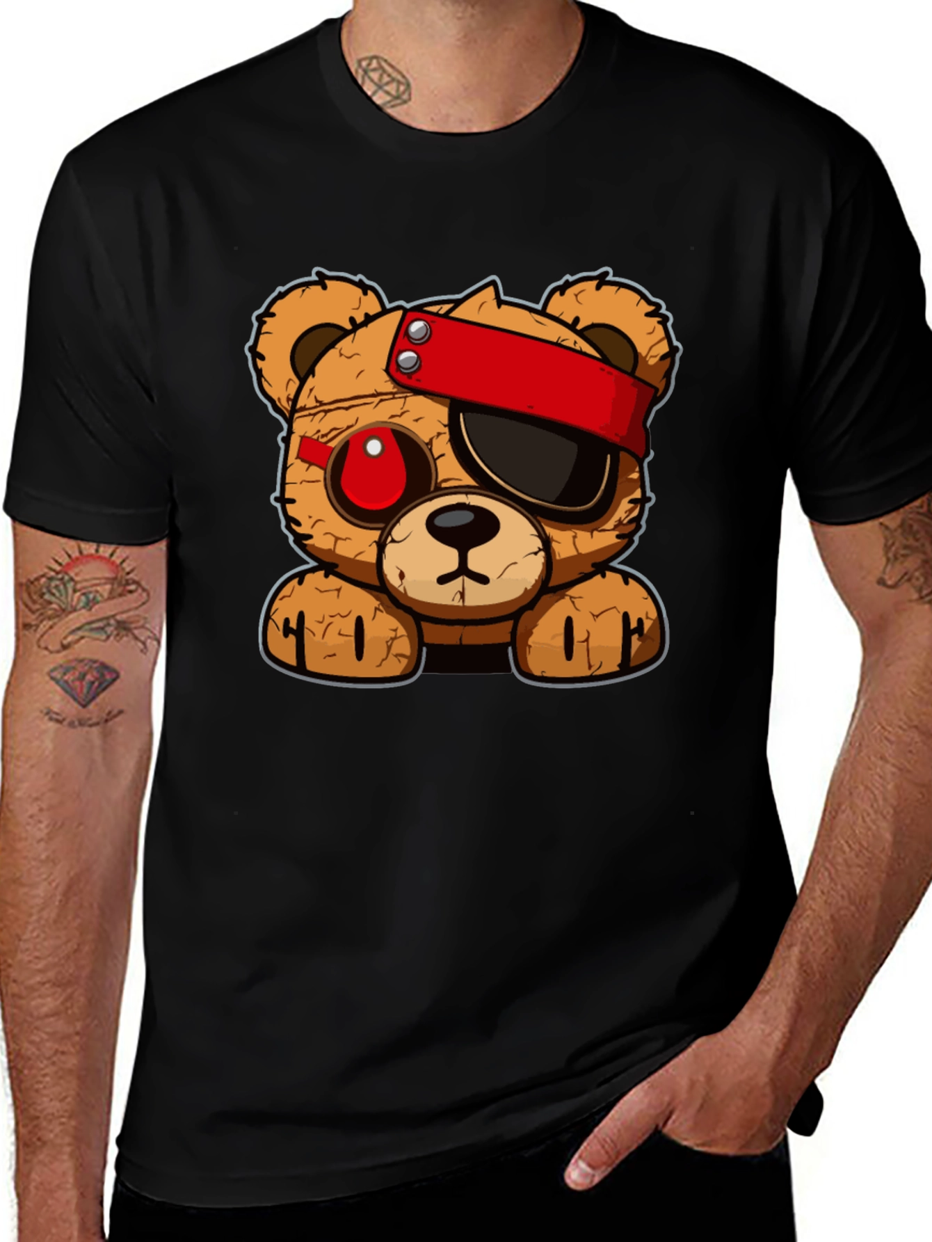 Edgy Teddy Bear Graphic Tee