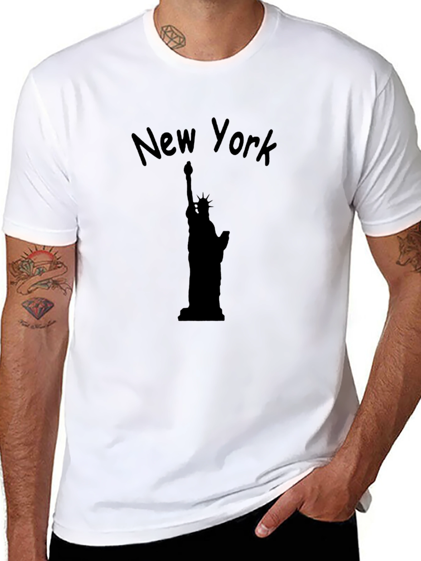 New York Statue of Liberty Black Graphic Tee