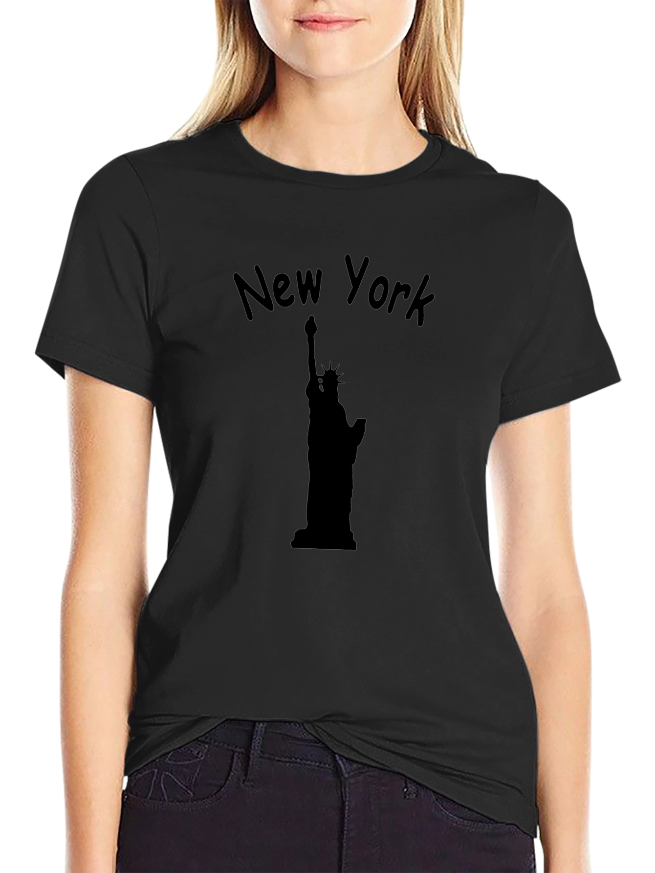 New York Statue of Liberty Black Graphic Tee