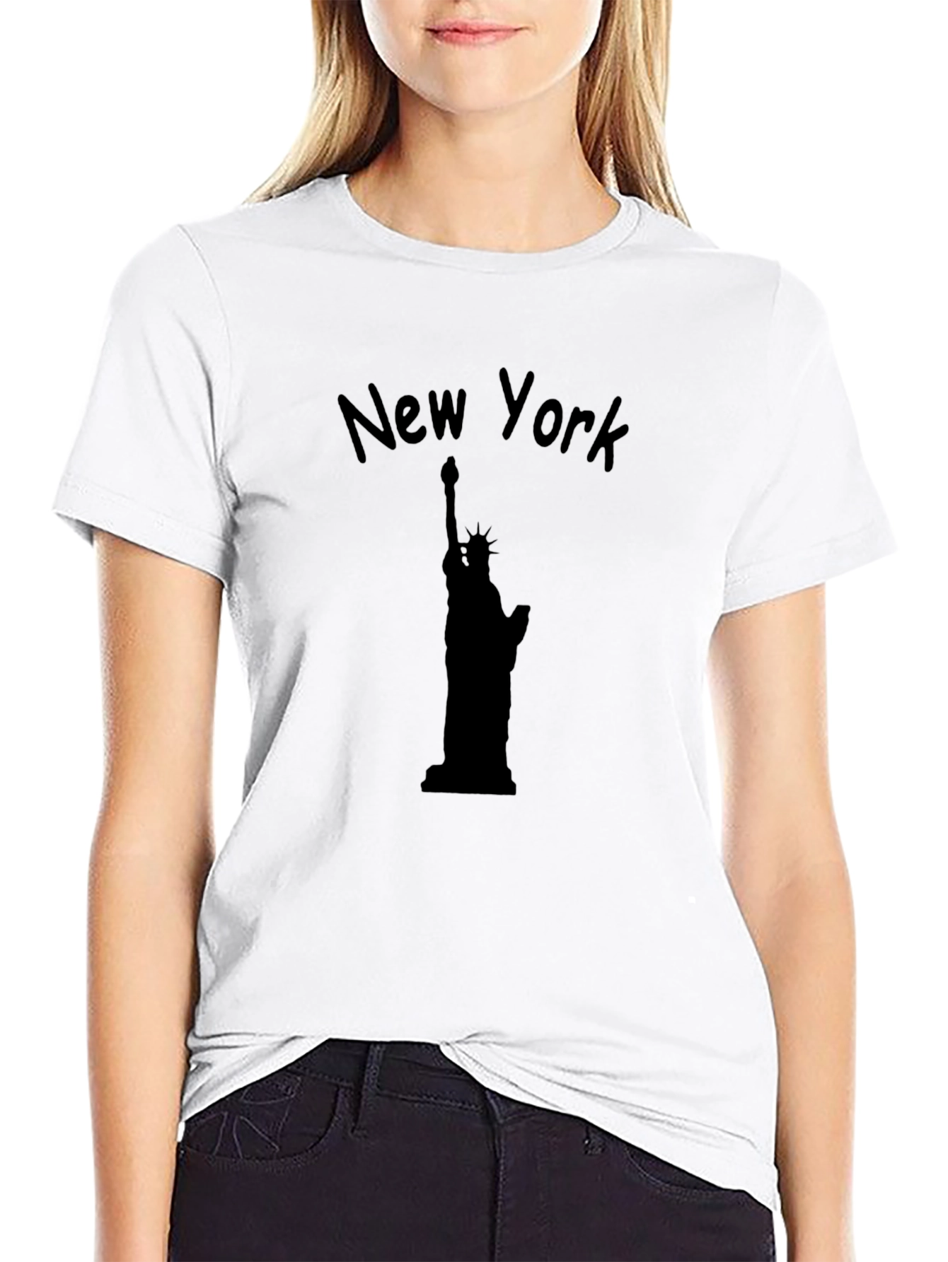 New York Statue of Liberty Black Graphic Tee
