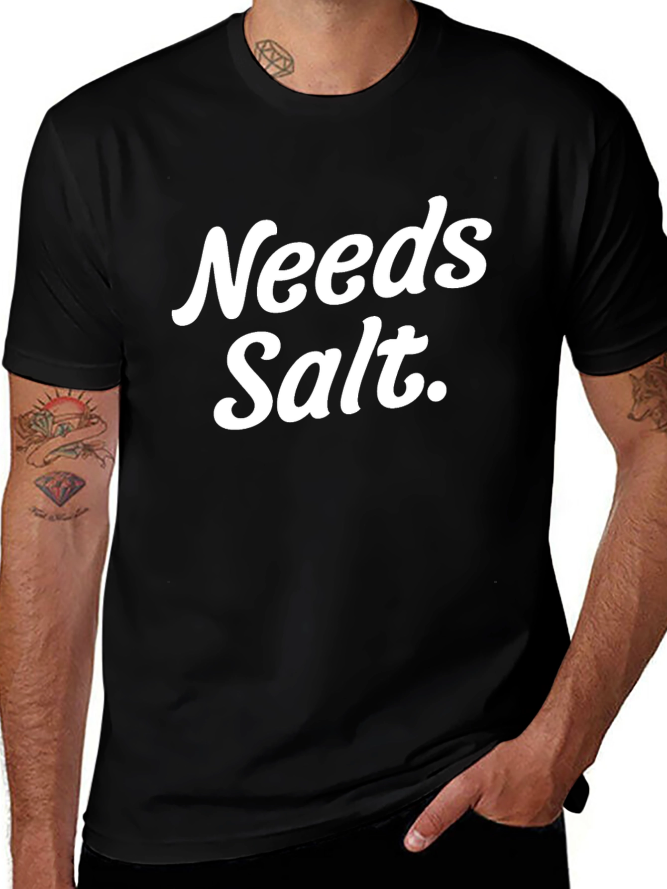 Needs Salt Black Graphic T-Shirt