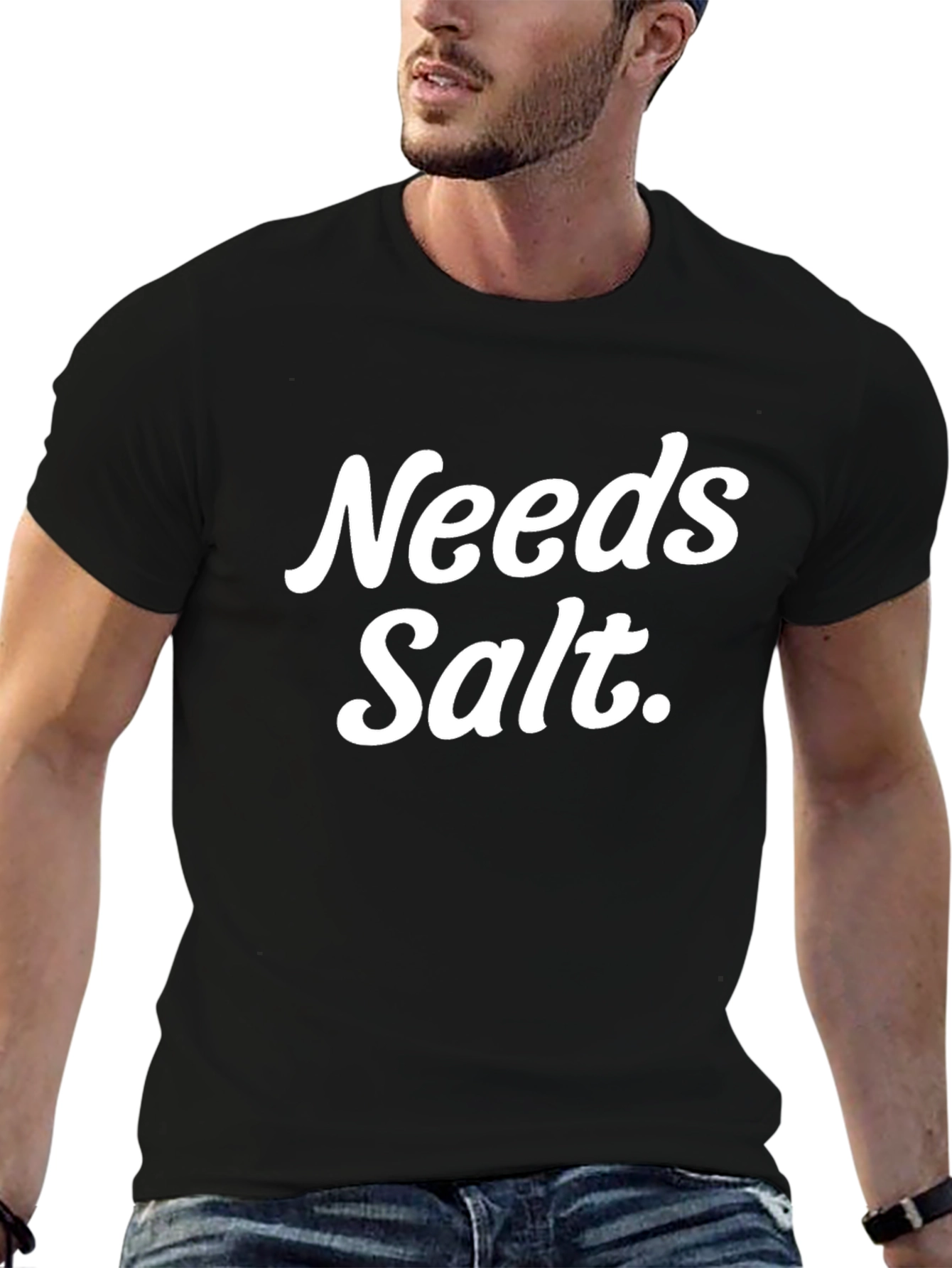 Needs Salt Black Graphic T-Shirt