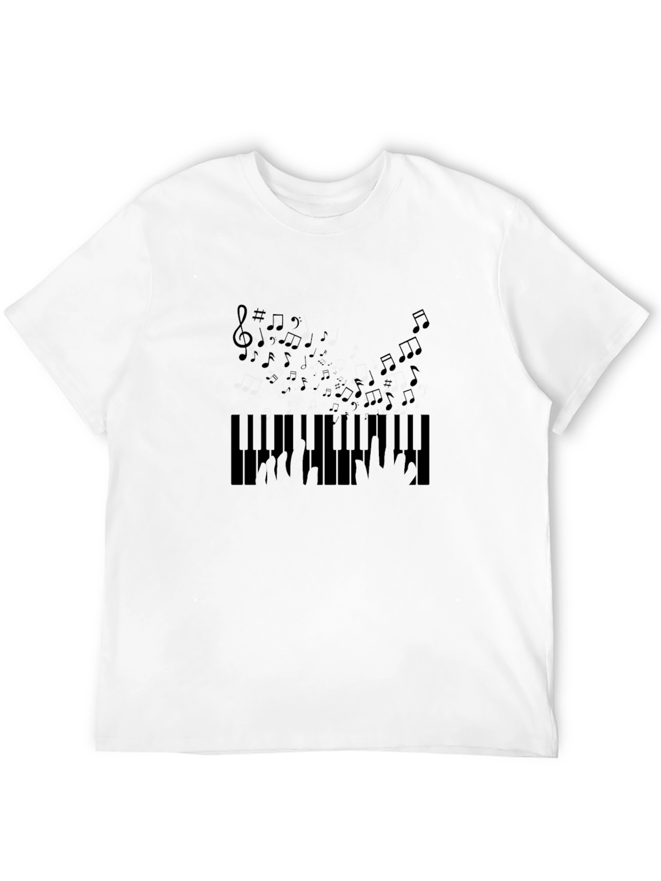 Musical Piano Keys Graphic Tee - Black