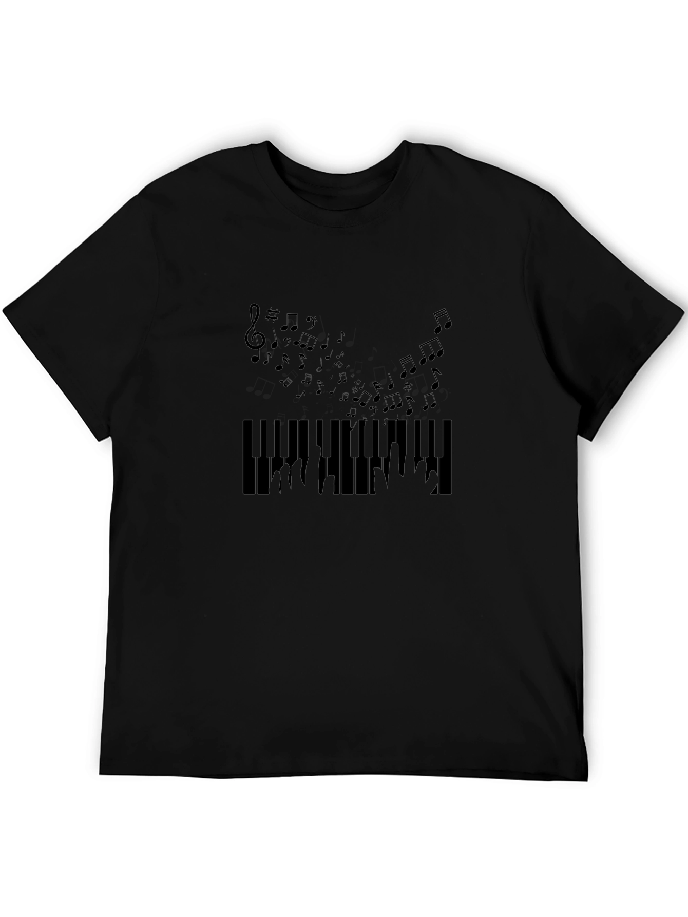 Musical Piano Keys Graphic Tee - Black