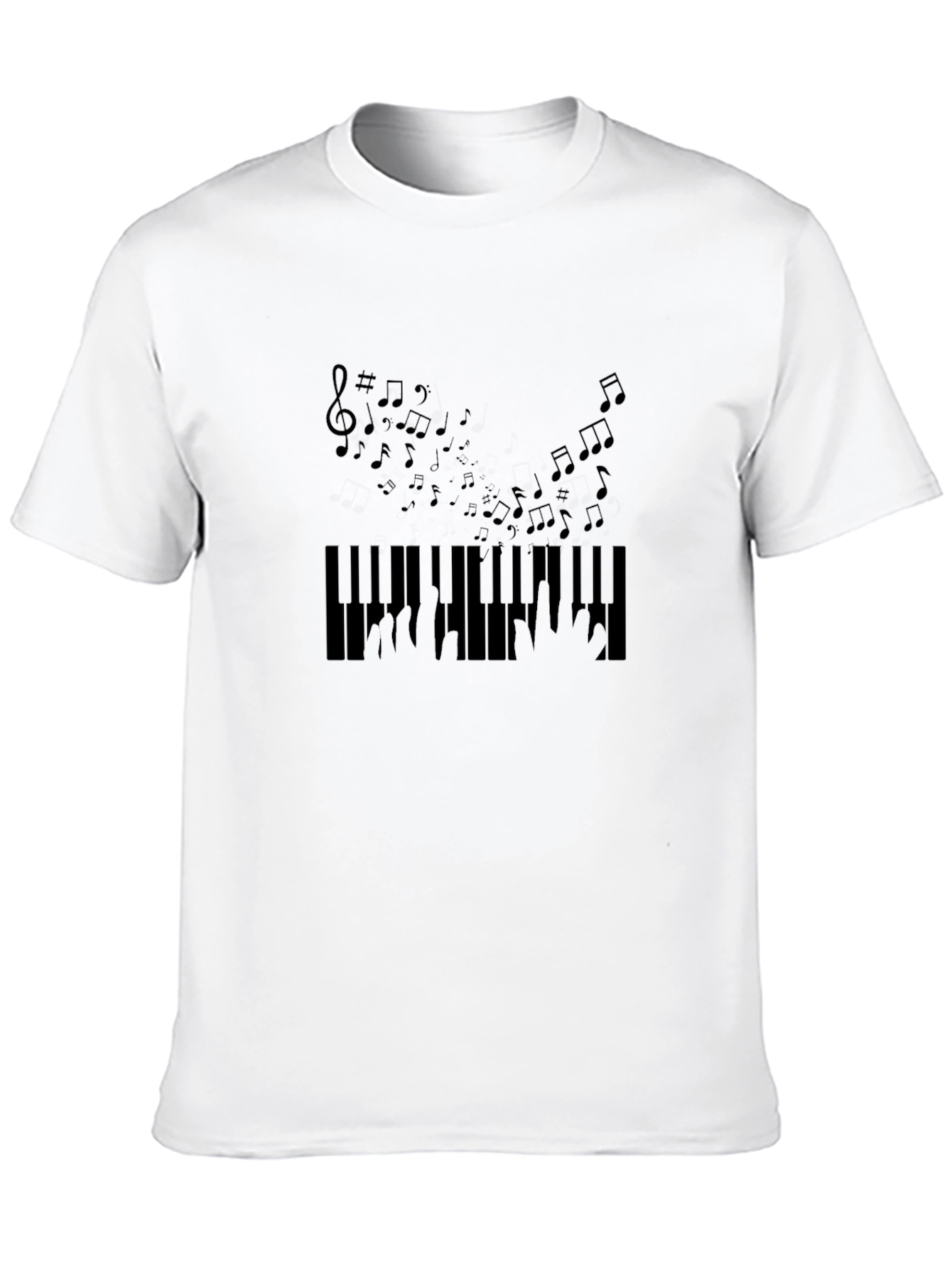 Musical Piano Keys Graphic Tee - Black