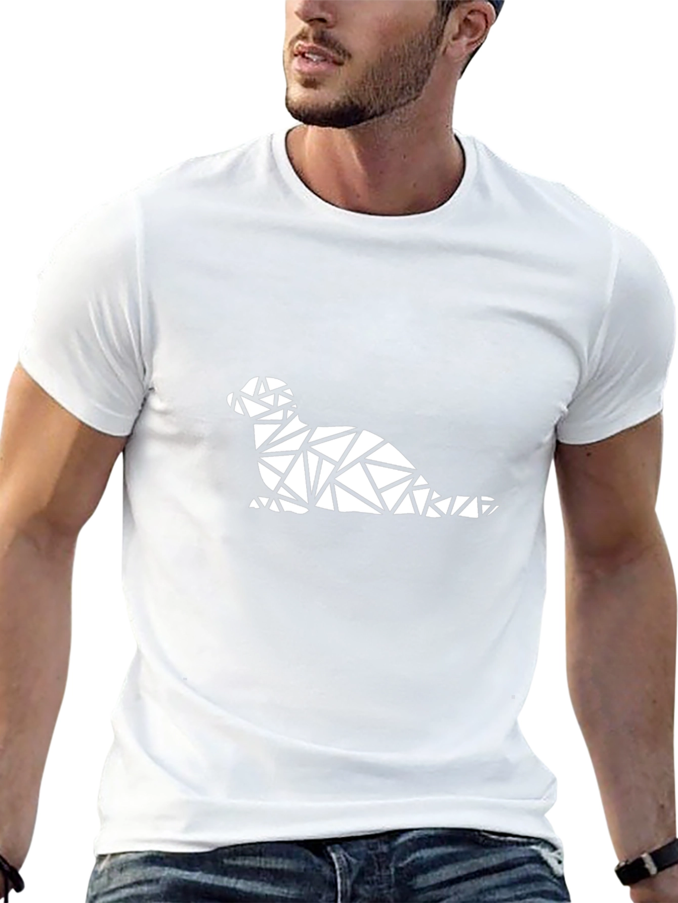 Geometric Seal Graphic Tee - Black