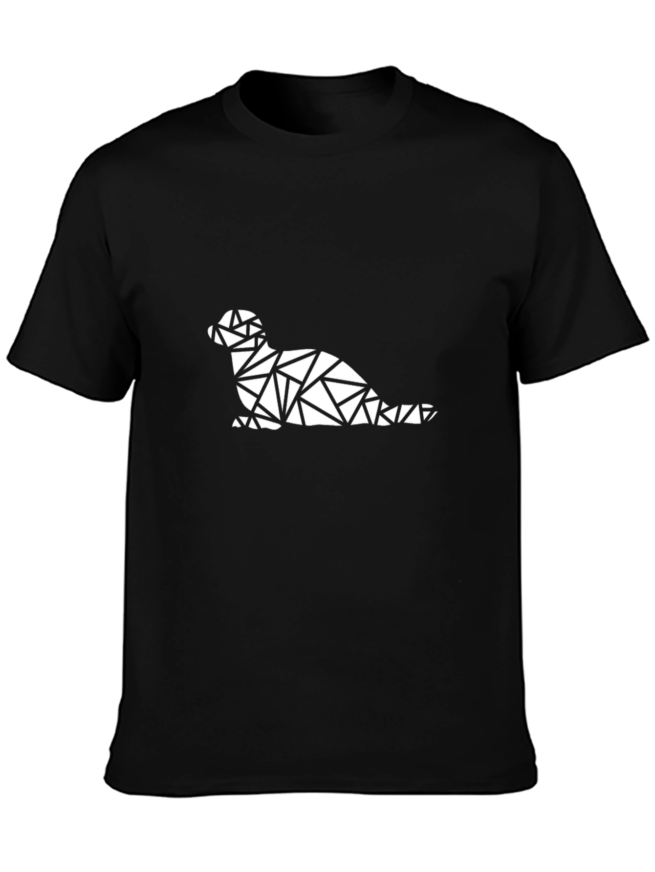 Geometric Seal Graphic Tee - Black