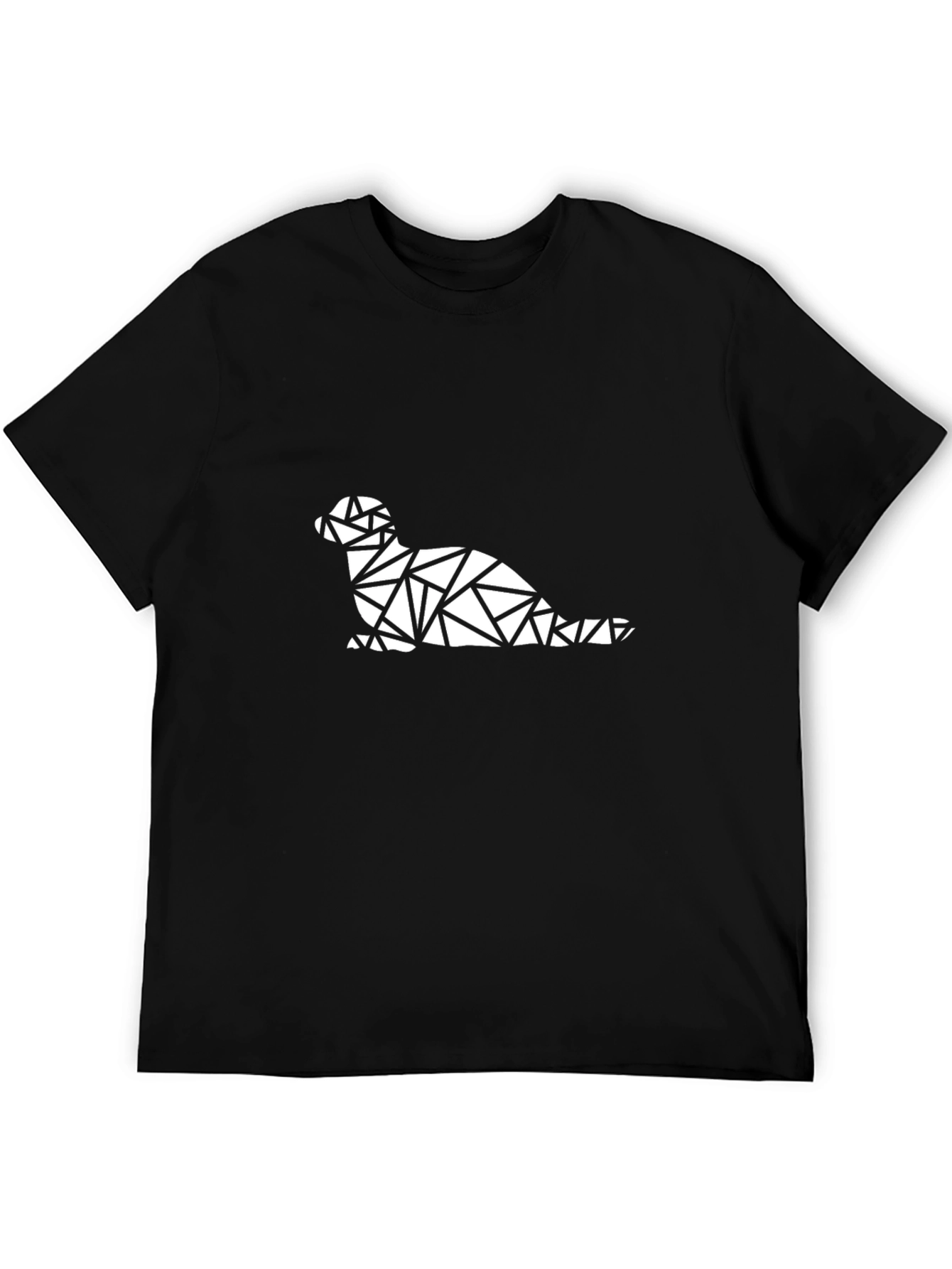 Geometric Seal Graphic Tee - Black