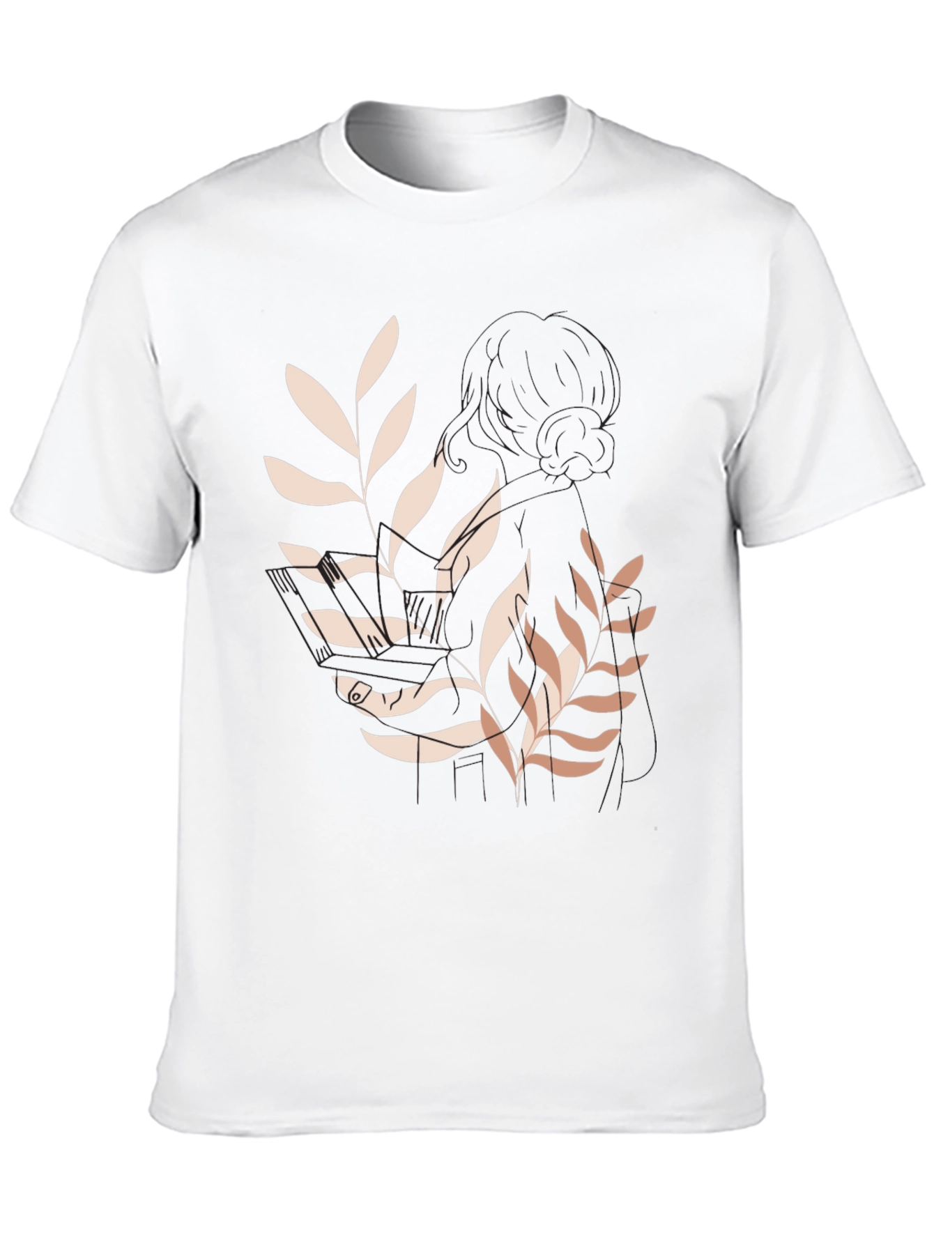 Botanical Print Black Tee - Modern Casual Style