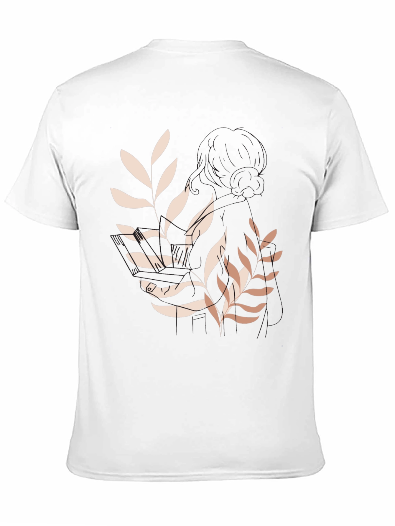Botanical Print Black Tee - Modern Casual Style