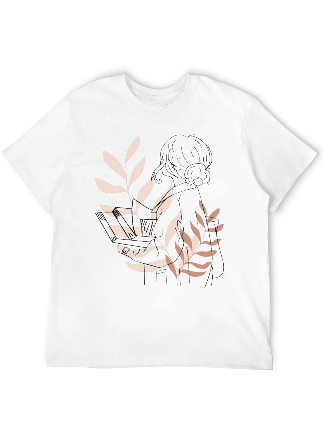 Botanical Print Black Tee - Modern Casual Style