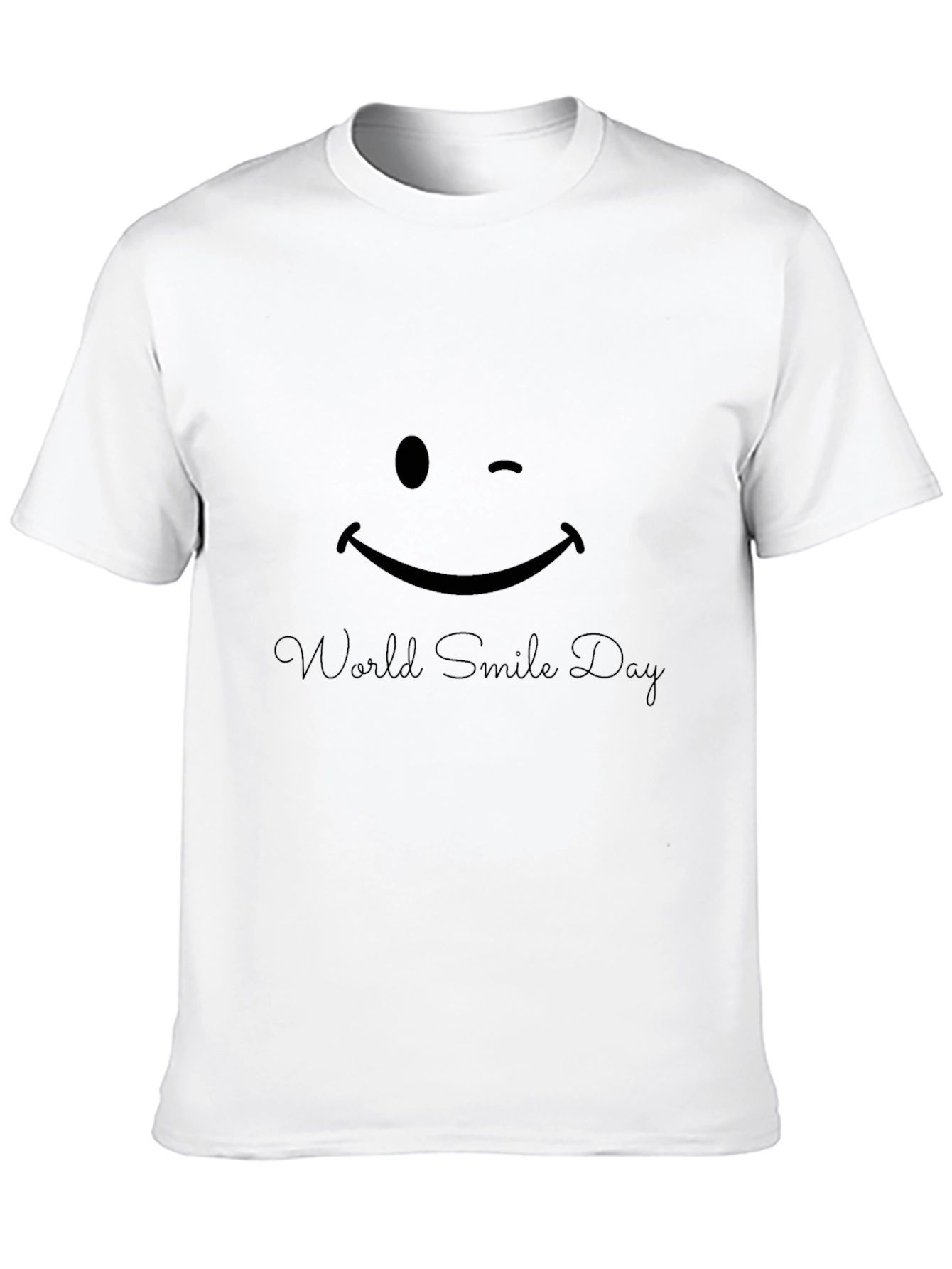 World Smile Day Wink Emoji Black T-Shirt