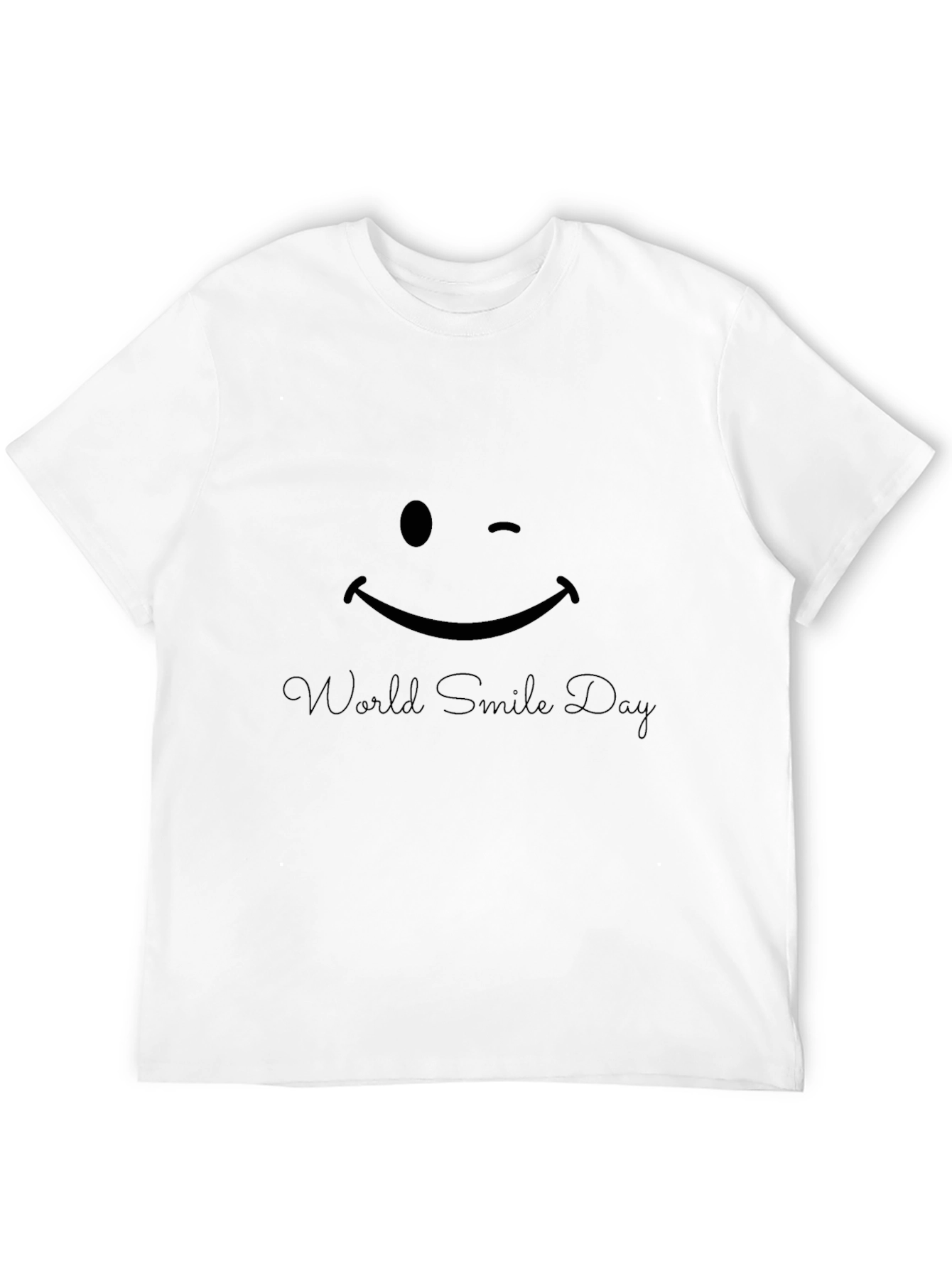 World Smile Day Wink Emoji Black T-Shirt