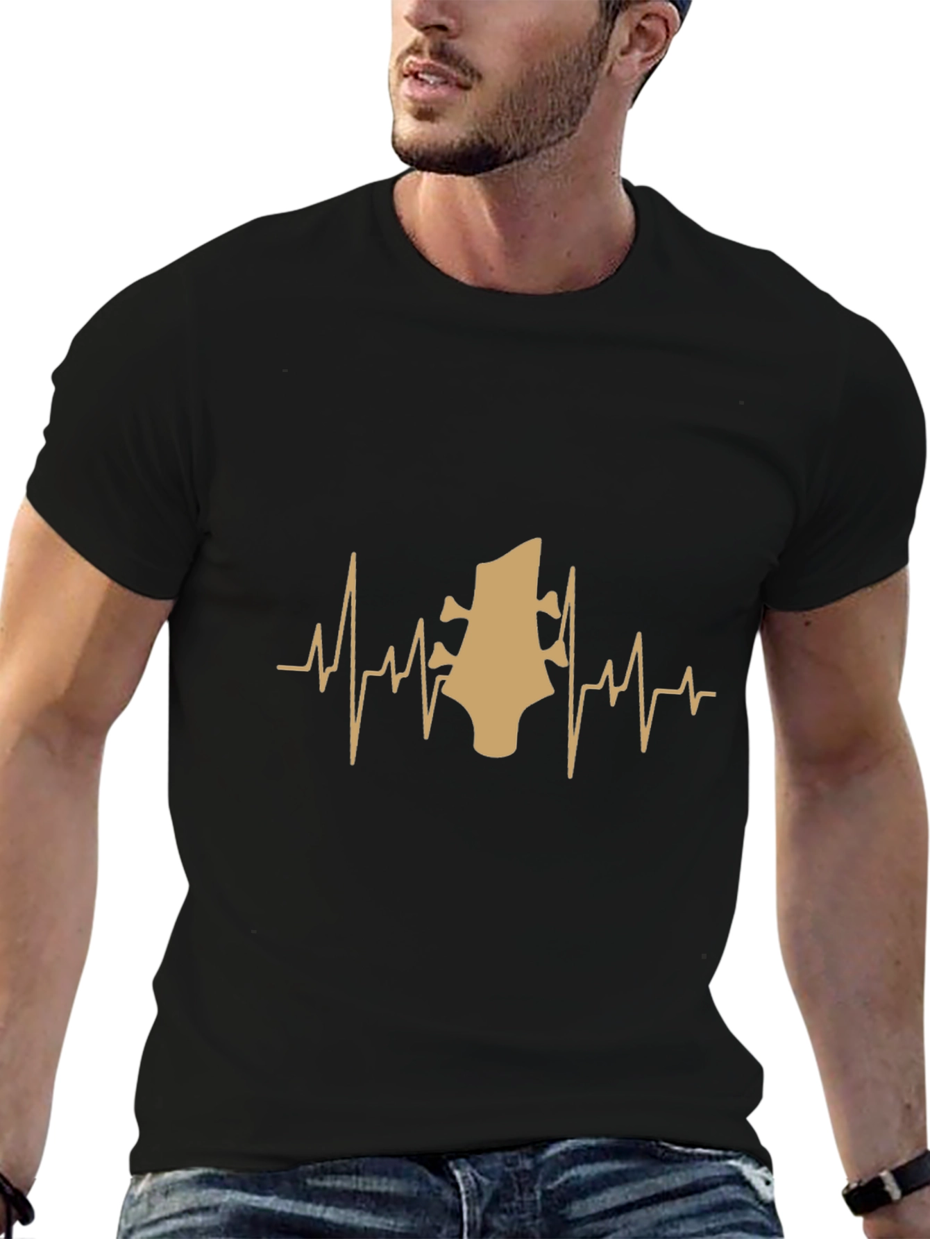 Guitar Heartbeat T-Shirt - Musician Style