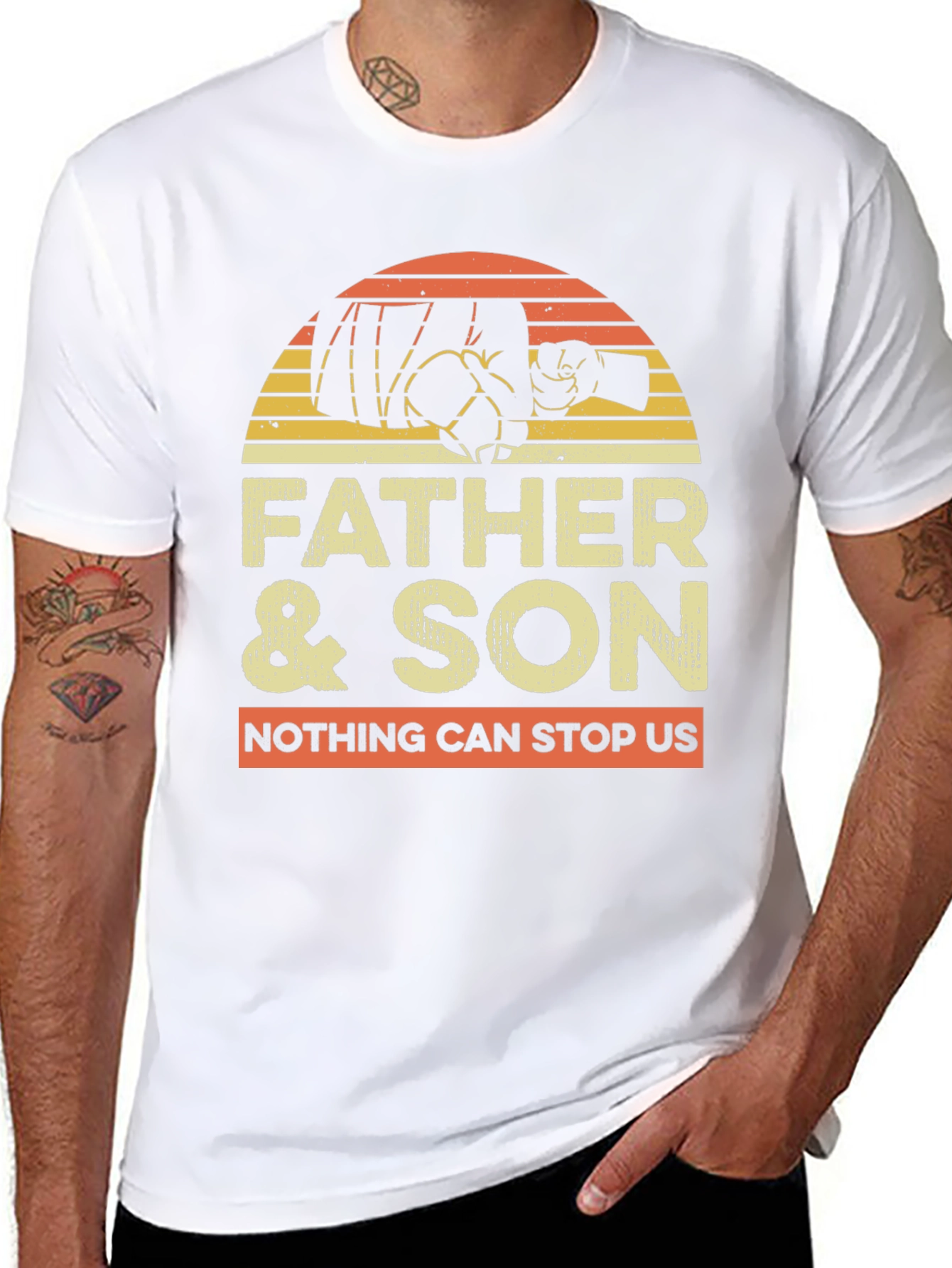 Father & Son Matching Fist Bump Graphic Tee