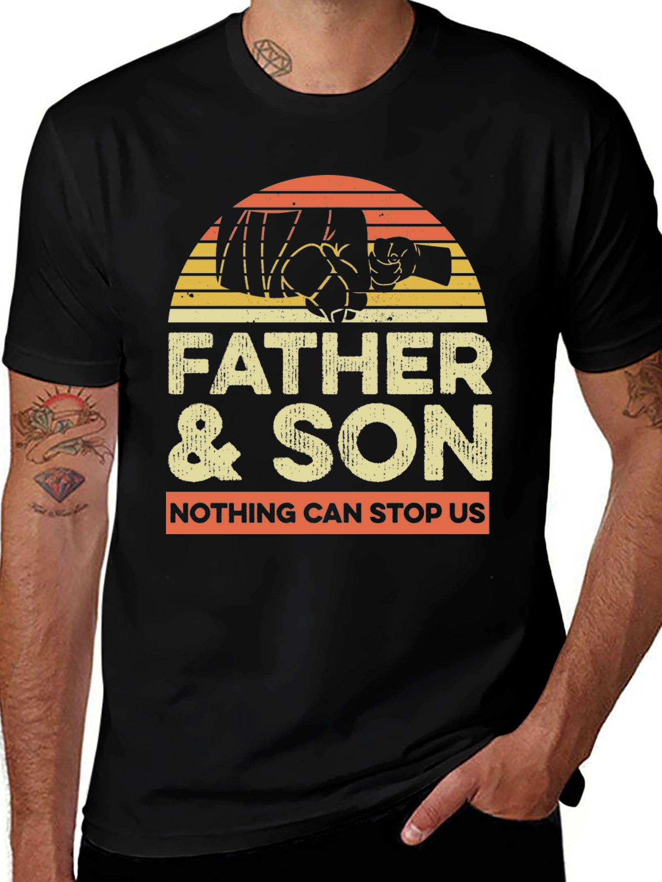 Father & Son Matching Fist Bump Graphic Tee