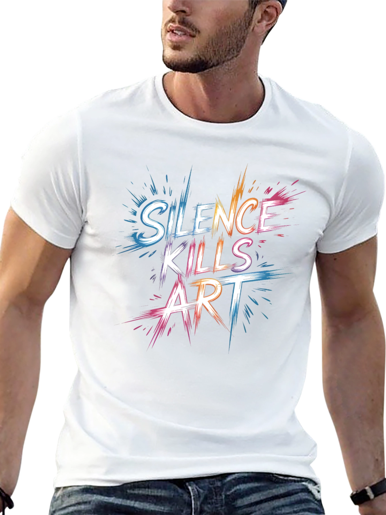 Silence Kills Art Graphic T-Shirt