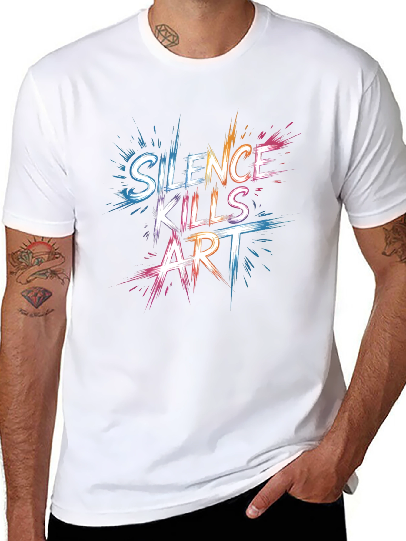 Silence Kills Art Graphic T-Shirt