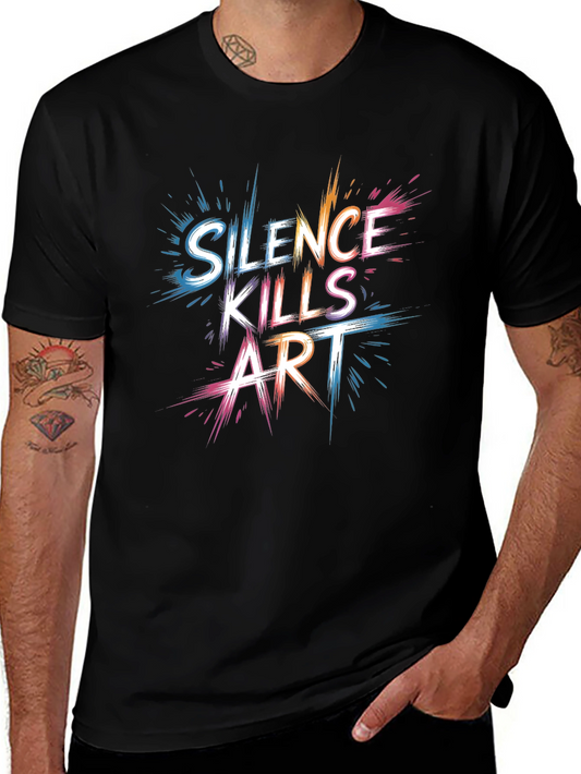 Silence Kills Art Graphic T-Shirt