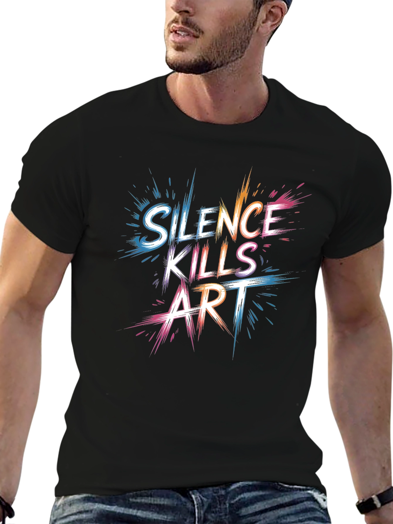 Silence Kills Art Graphic T-Shirt