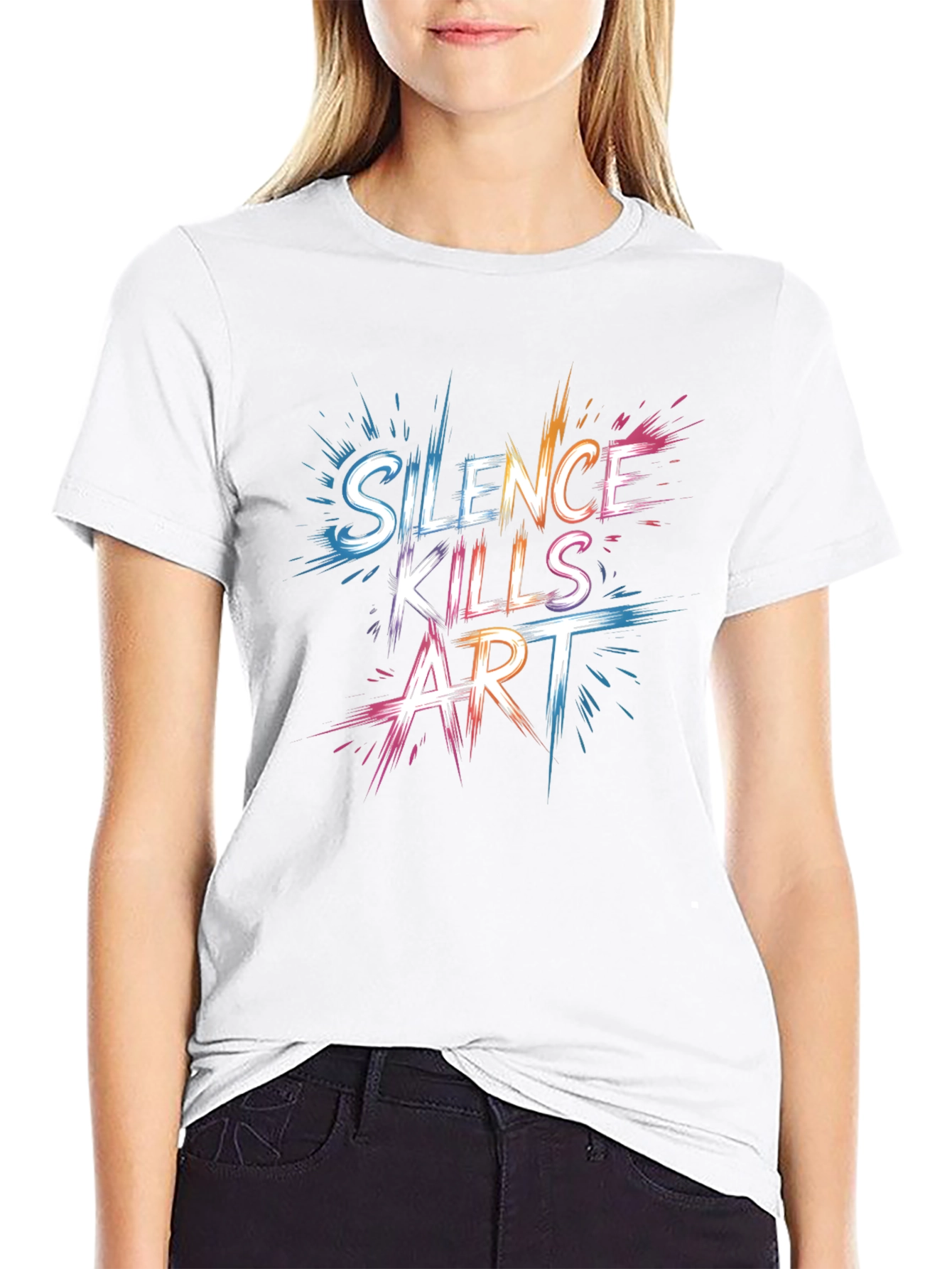 Silence Kills Art Graphic T-Shirt
