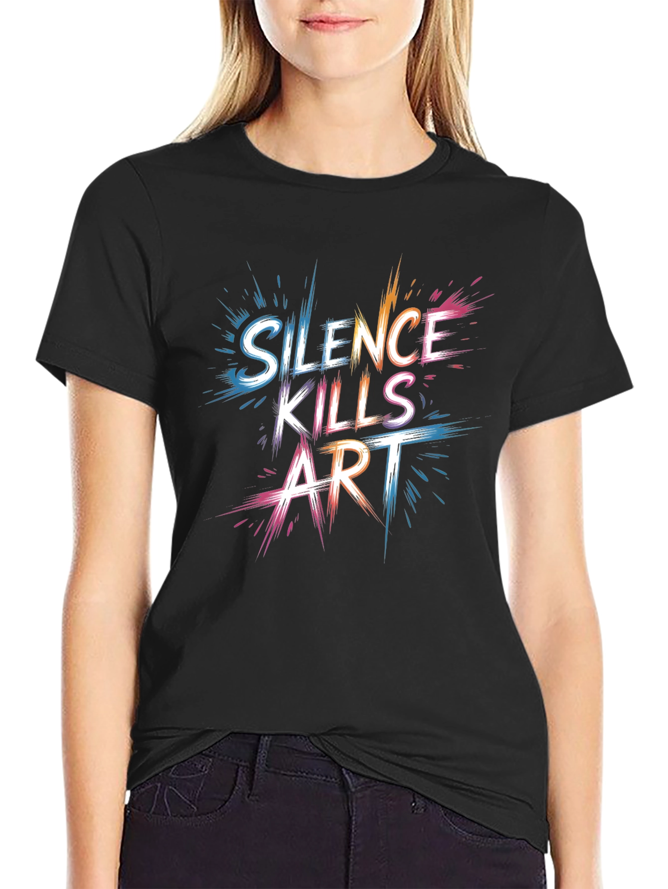 Silence Kills Art Graphic T-Shirt