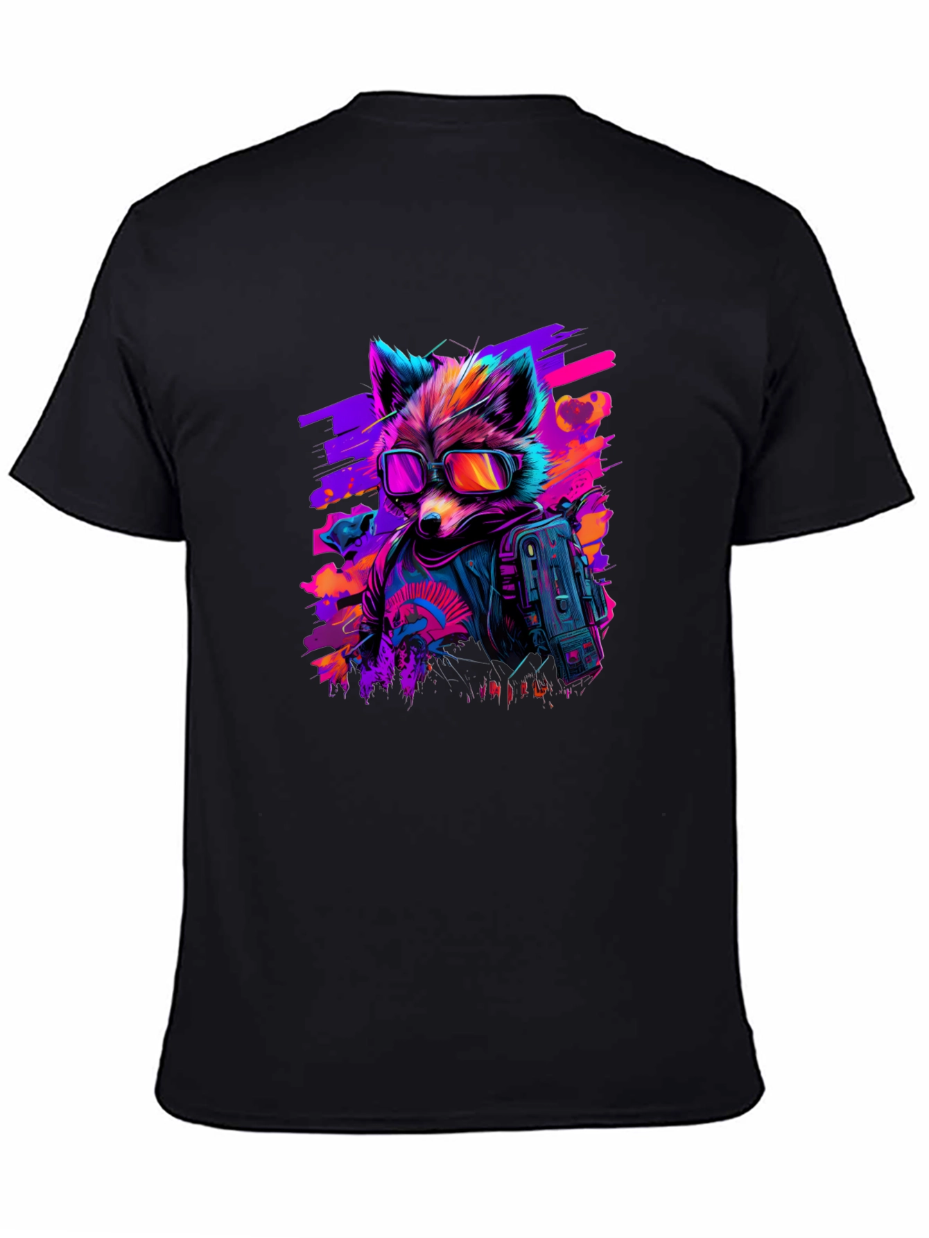 Retro Raccoon T-Shirt - Cool Neon Design