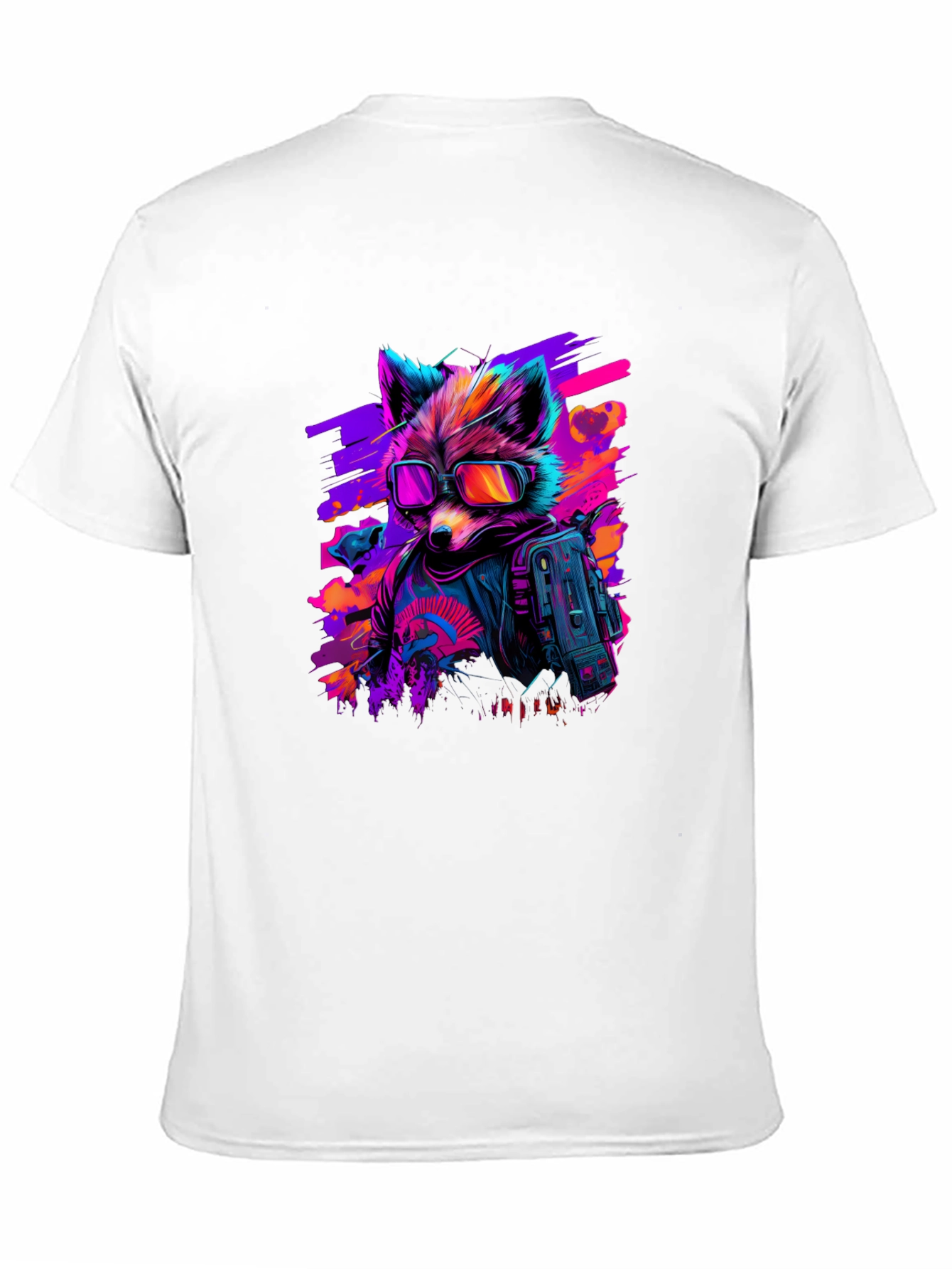 Retro Raccoon T-Shirt - Cool Neon Design