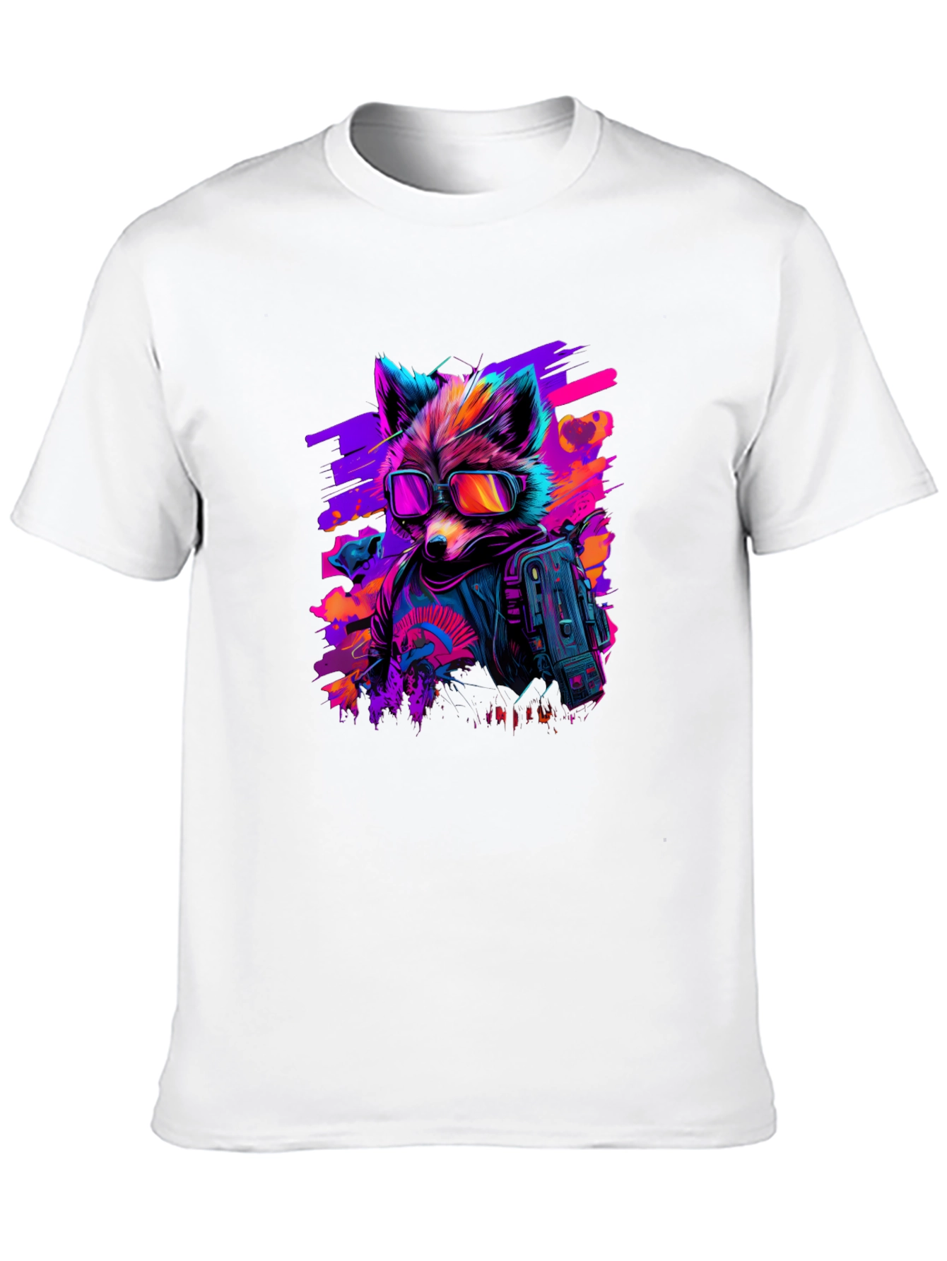 Retro Raccoon T-Shirt - Cool Neon Design