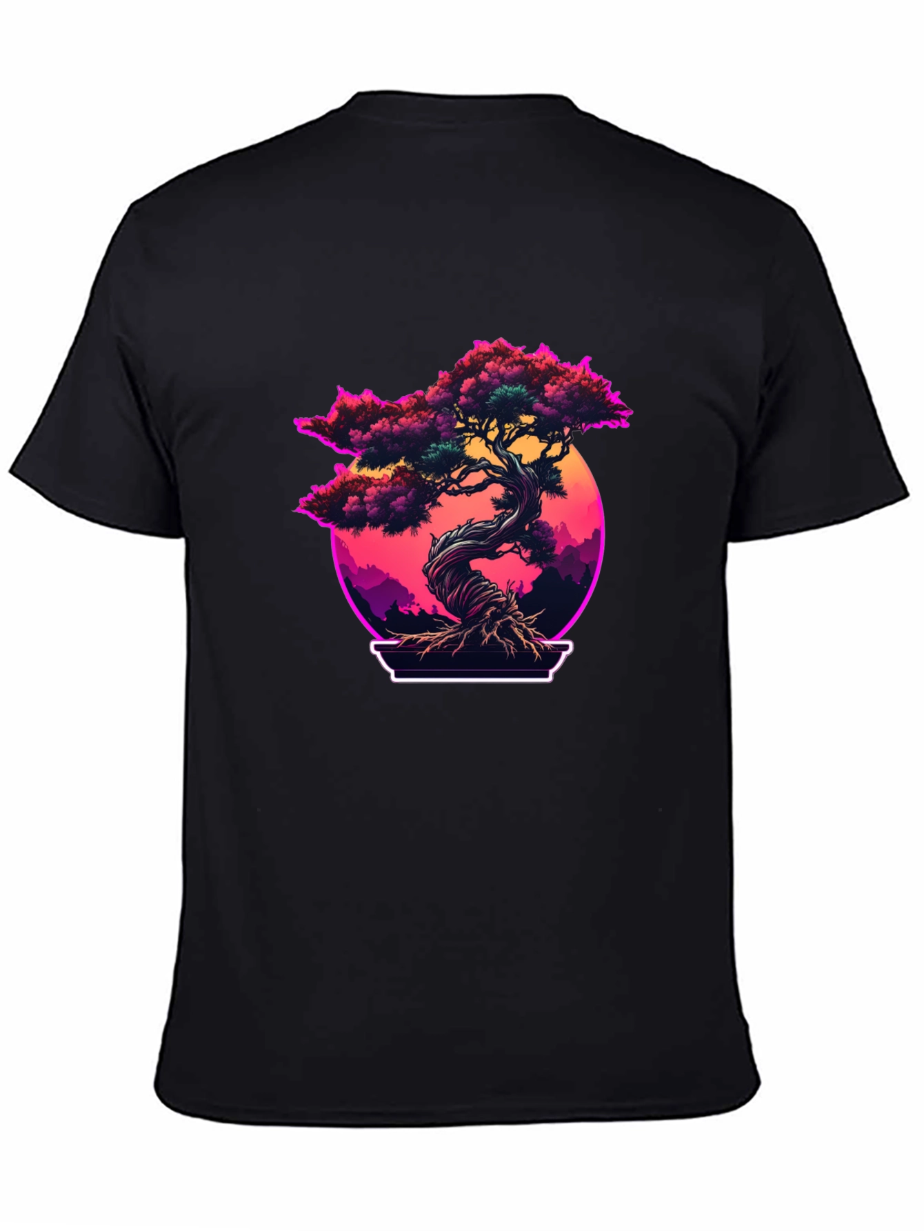 Retro Bonsai Tree Graphic T-Shirt