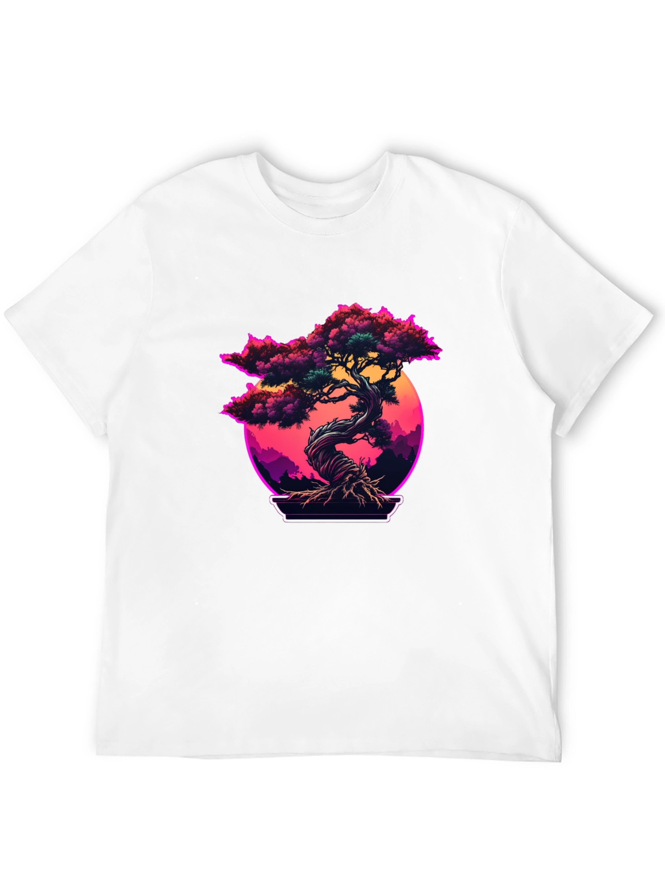 Retro Bonsai Tree Graphic T-Shirt
