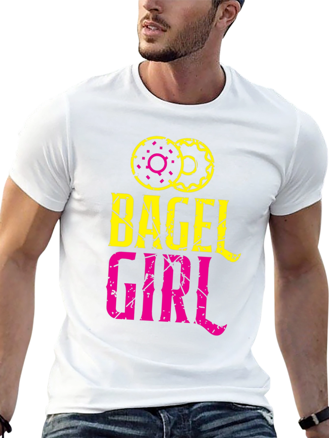 Bagel Girl Graphic Tee - Trendy Casual Top