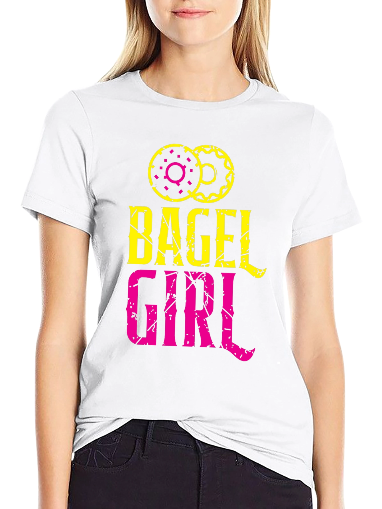 Bagel Girl Graphic Tee - Trendy Casual Top