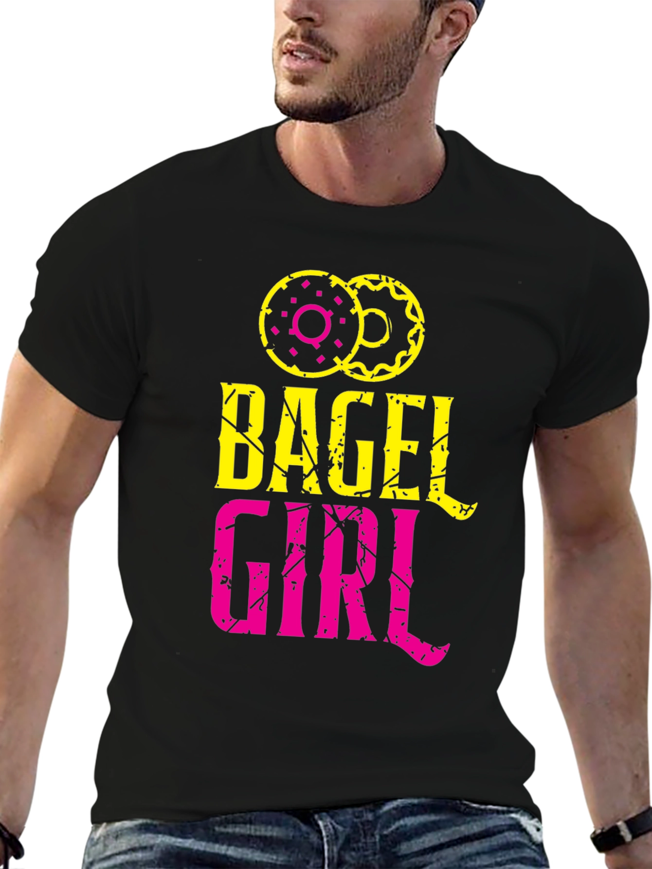 Bagel Girl Graphic Tee - Trendy Casual Top