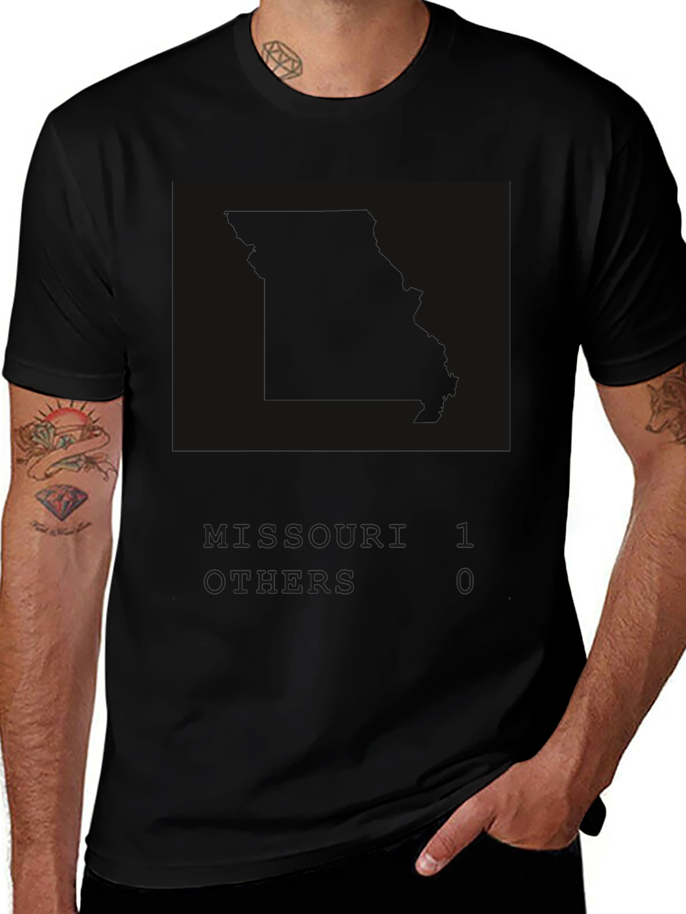 Mens Solid Black Graphic T-Shirt