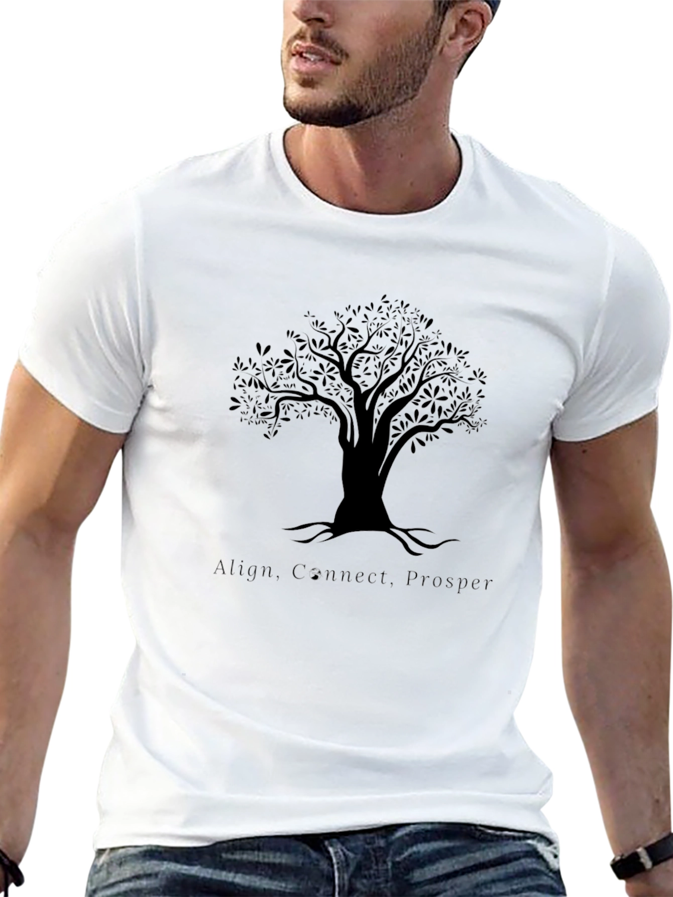 Tree of Life Mens Black Graphic T-Shirt
