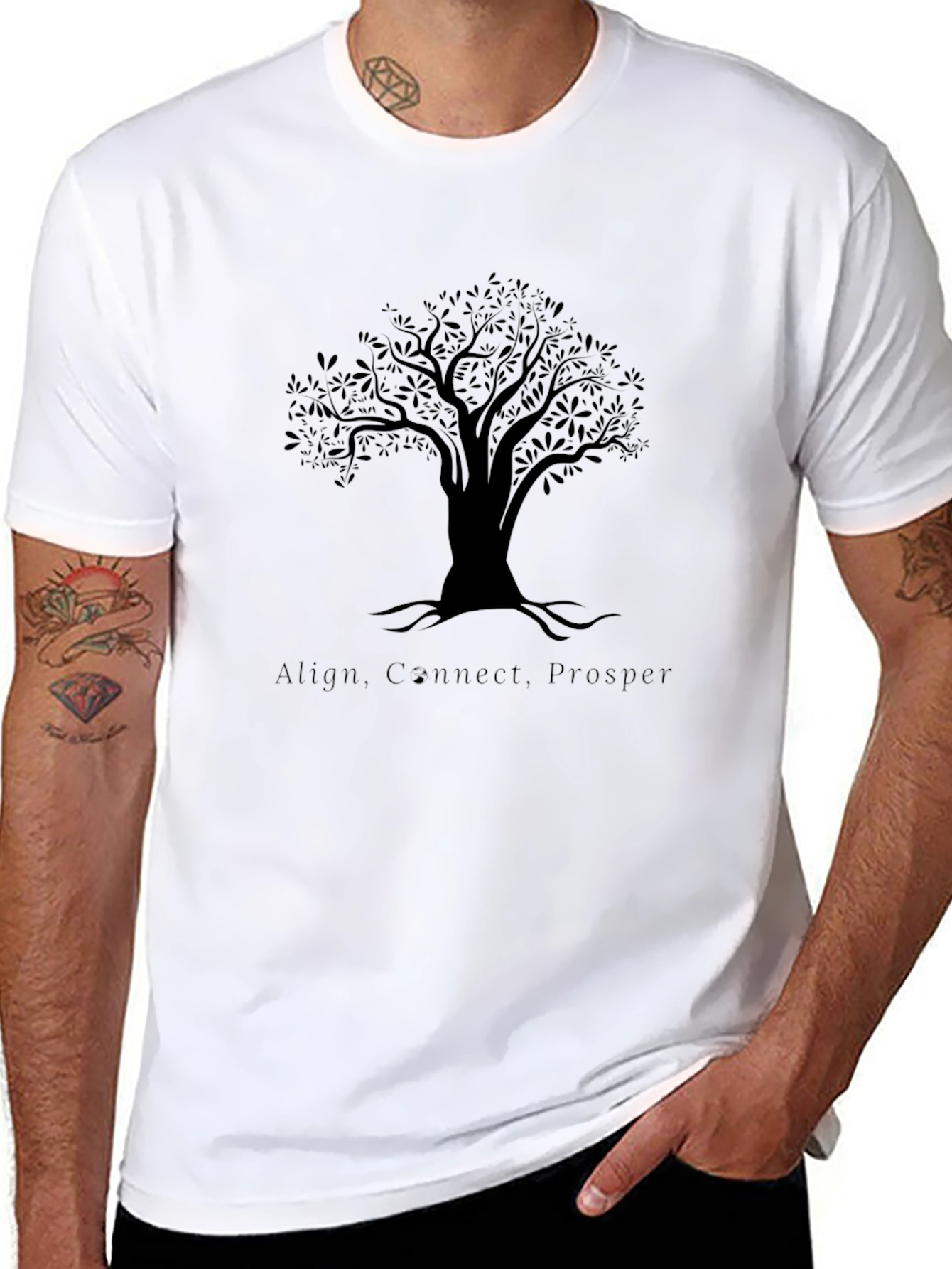 Tree of Life Mens Black Graphic T-Shirt
