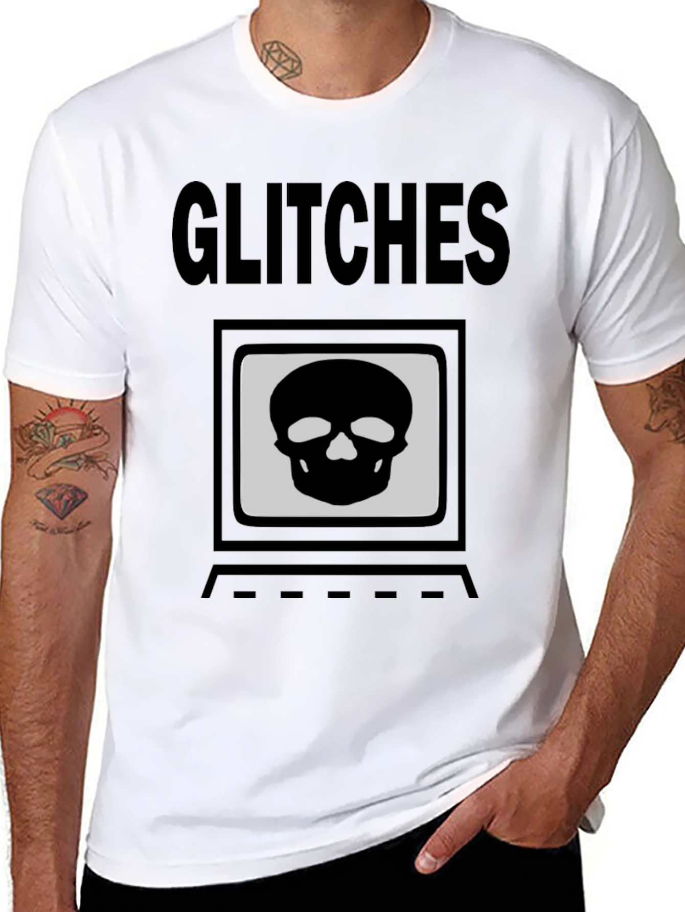 Glitch Skull T-Shirt - Hacker Style