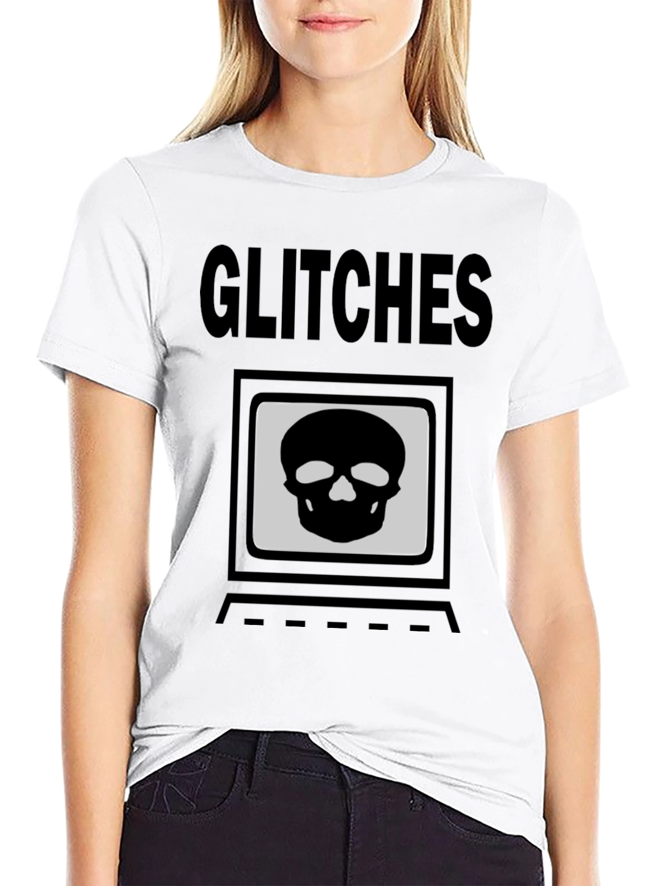 Glitch Skull T-Shirt - Hacker Style