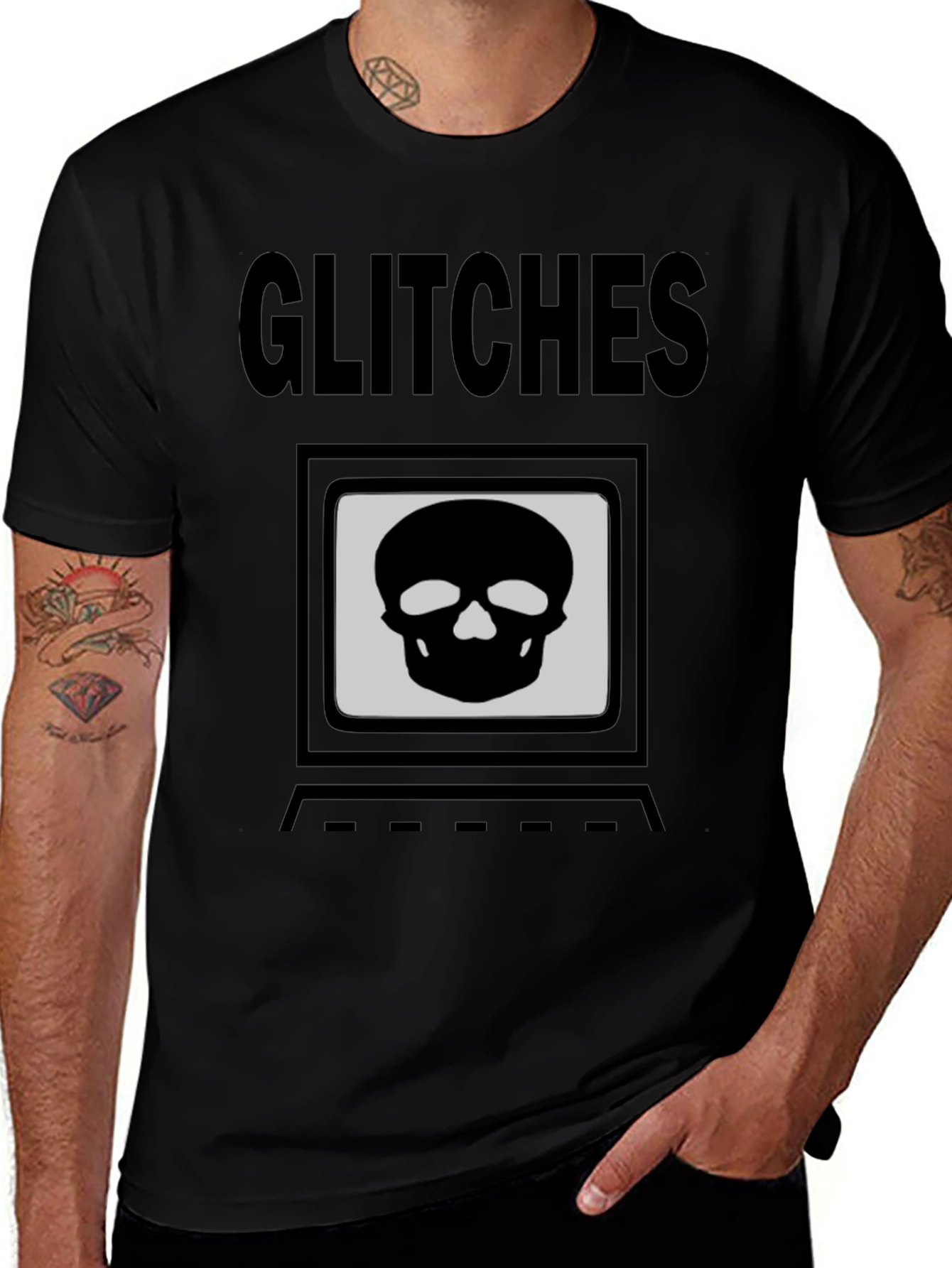 Glitch Skull T-Shirt - Hacker Style