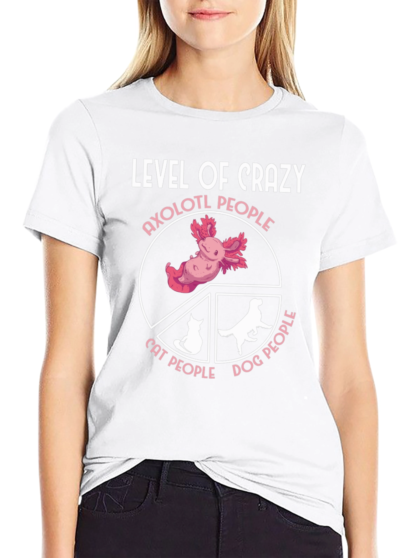 Level of Crazy Axolotl Pie Chart Graphic T-Shirt