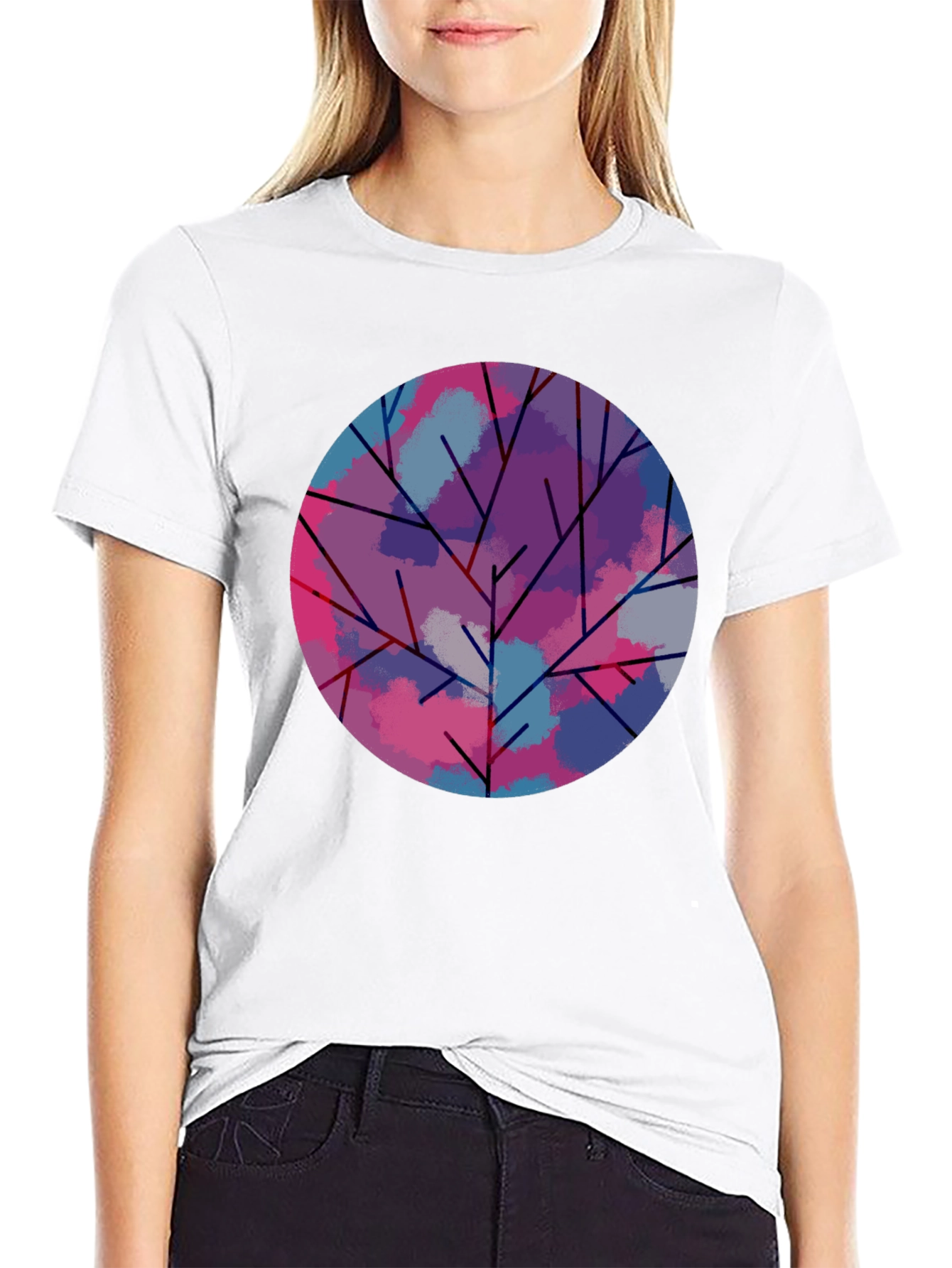 Abstract Tree Graphic Tee - Modern Art Shirt