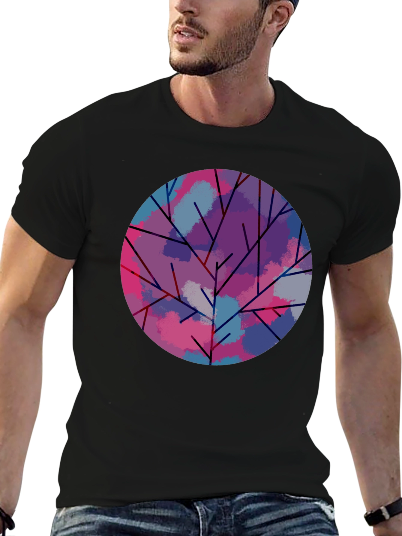 Abstract Tree Graphic Tee - Modern Art Shirt