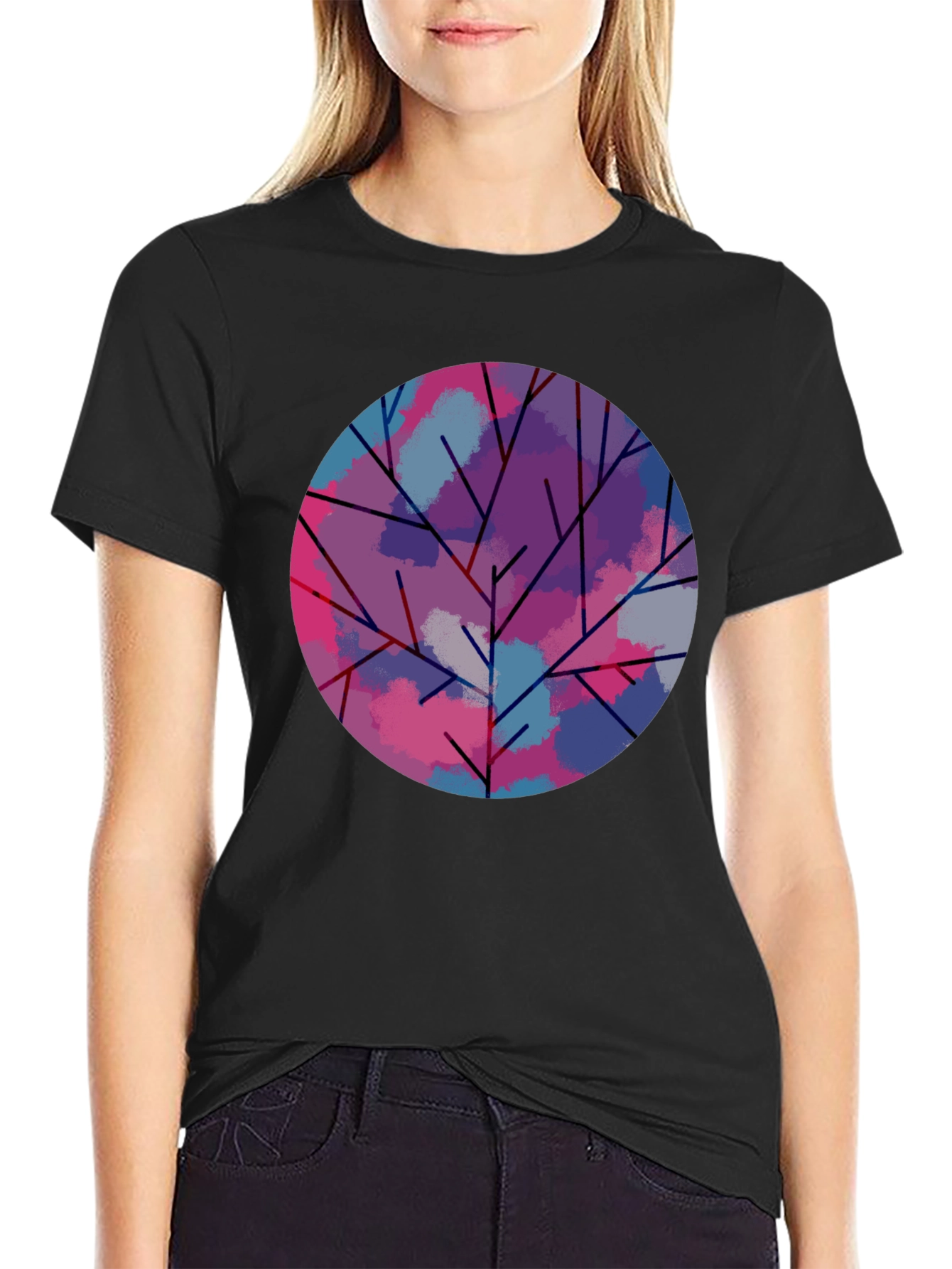 Abstract Tree Graphic Tee - Modern Art Shirt