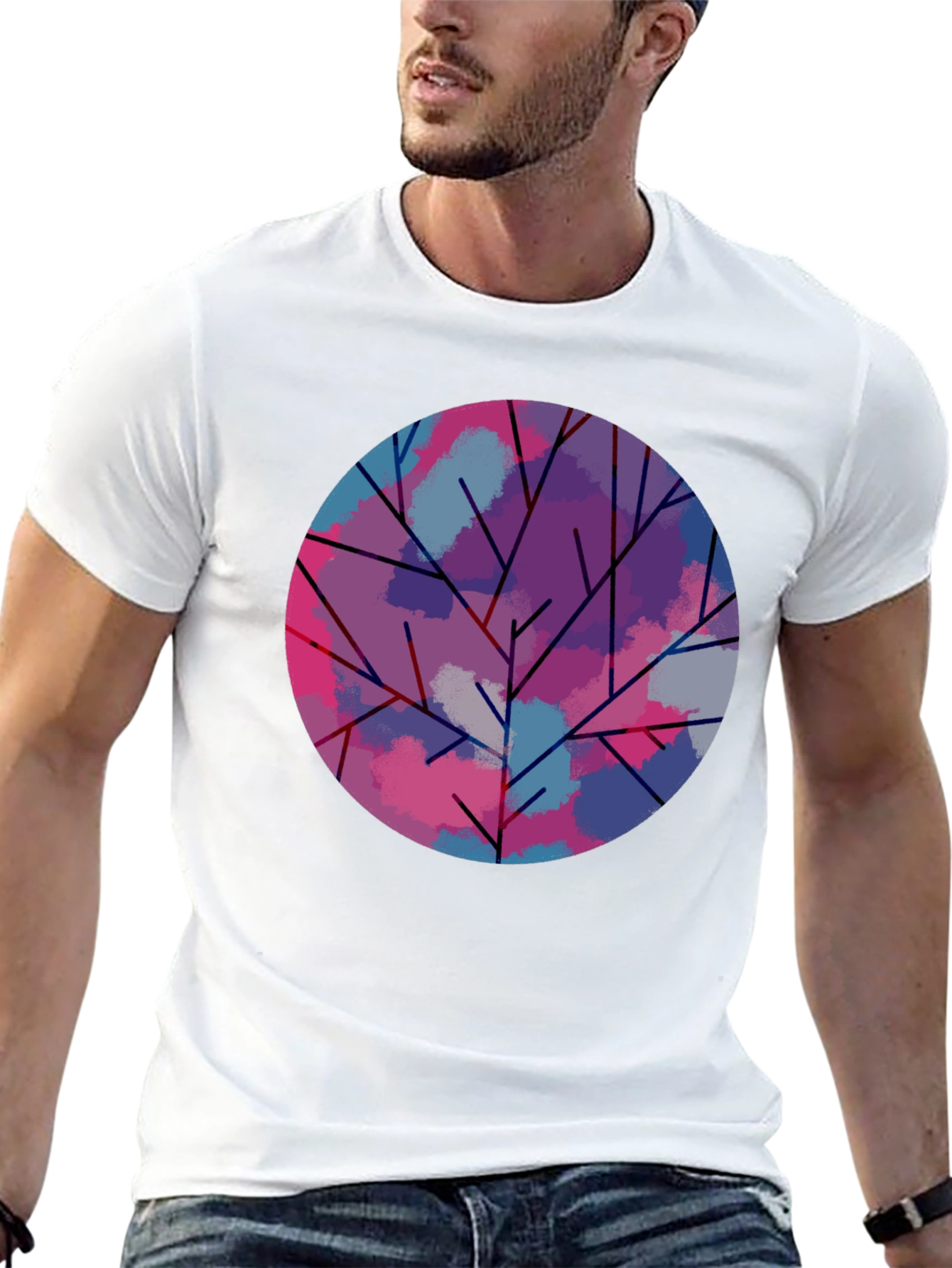 Abstract Tree Graphic Tee - Modern Art Shirt