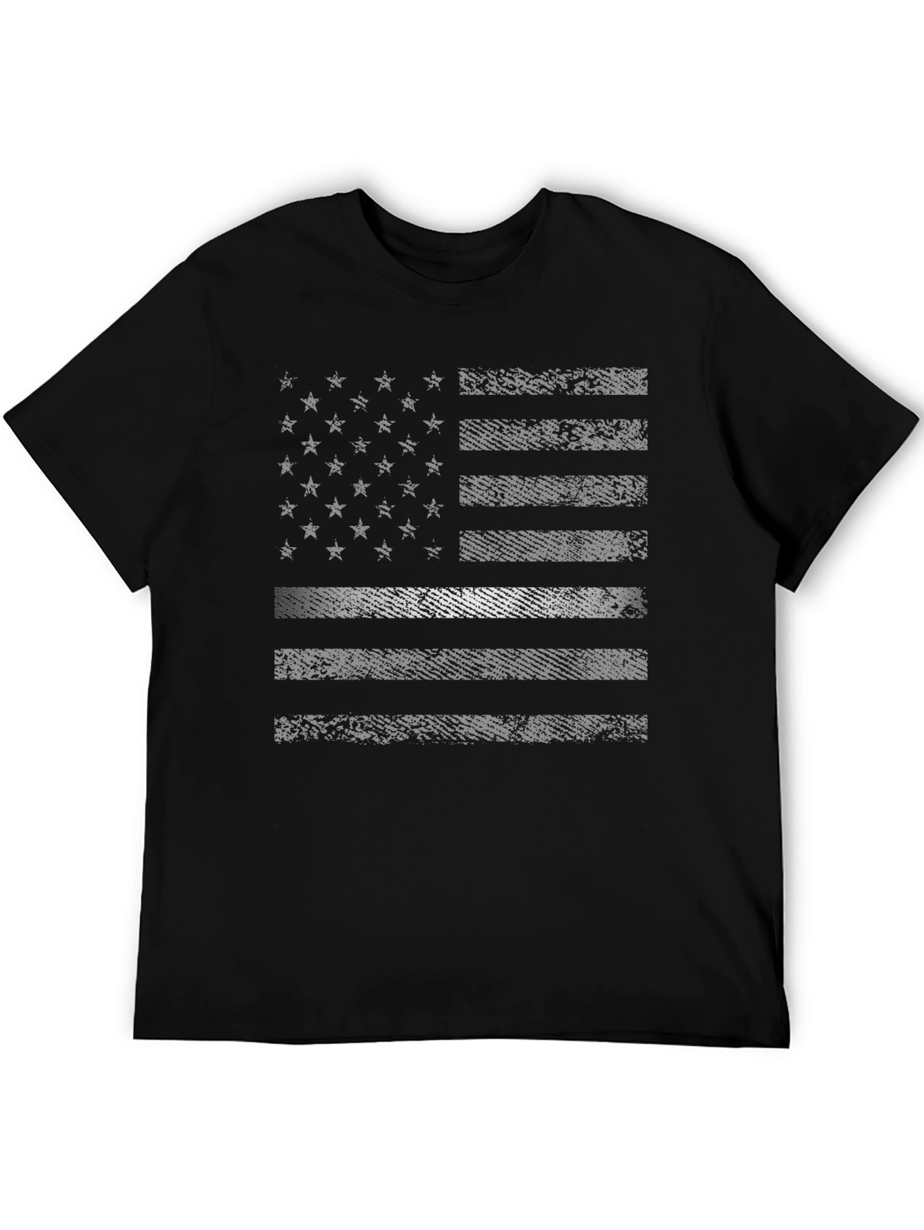 Distressed USA Flag Graphic Print Tee