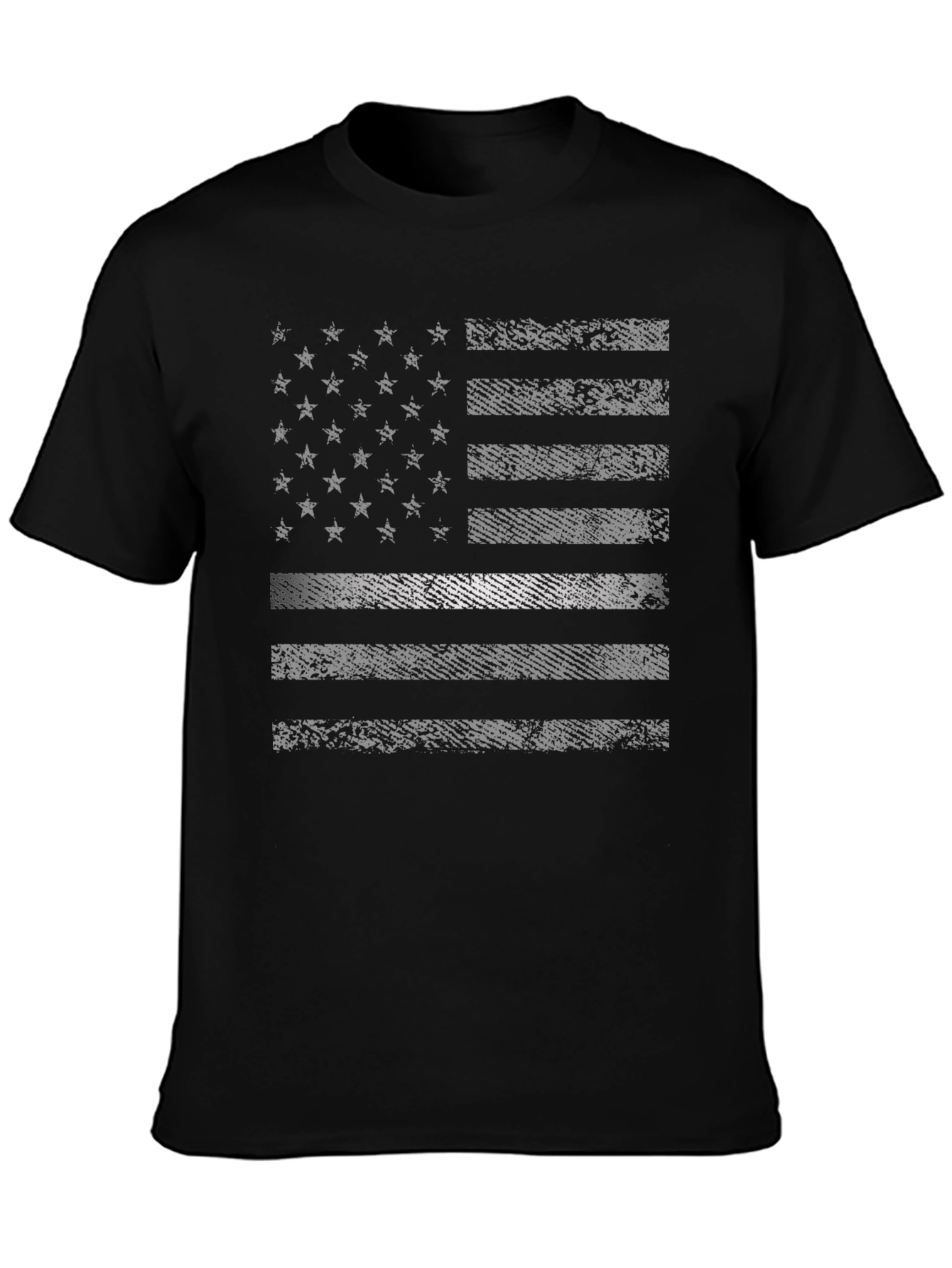 Distressed USA Flag Graphic Print Tee