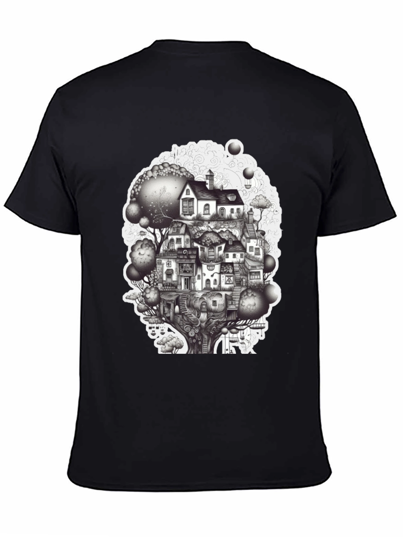 Whimsical Treehouse Graphic T-Shirt