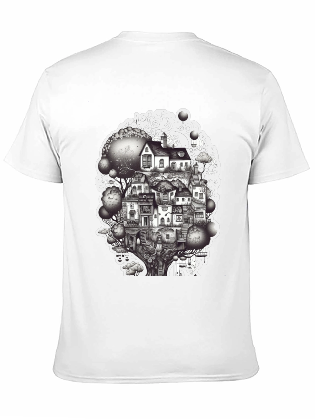 Whimsical Treehouse Graphic T-Shirt