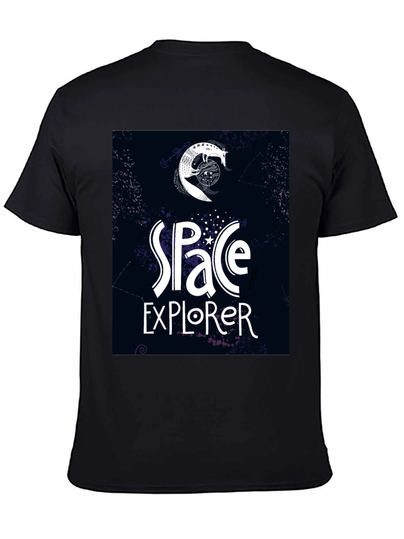 Space Explorer Graphic Tee - Black Casual T-Shirt